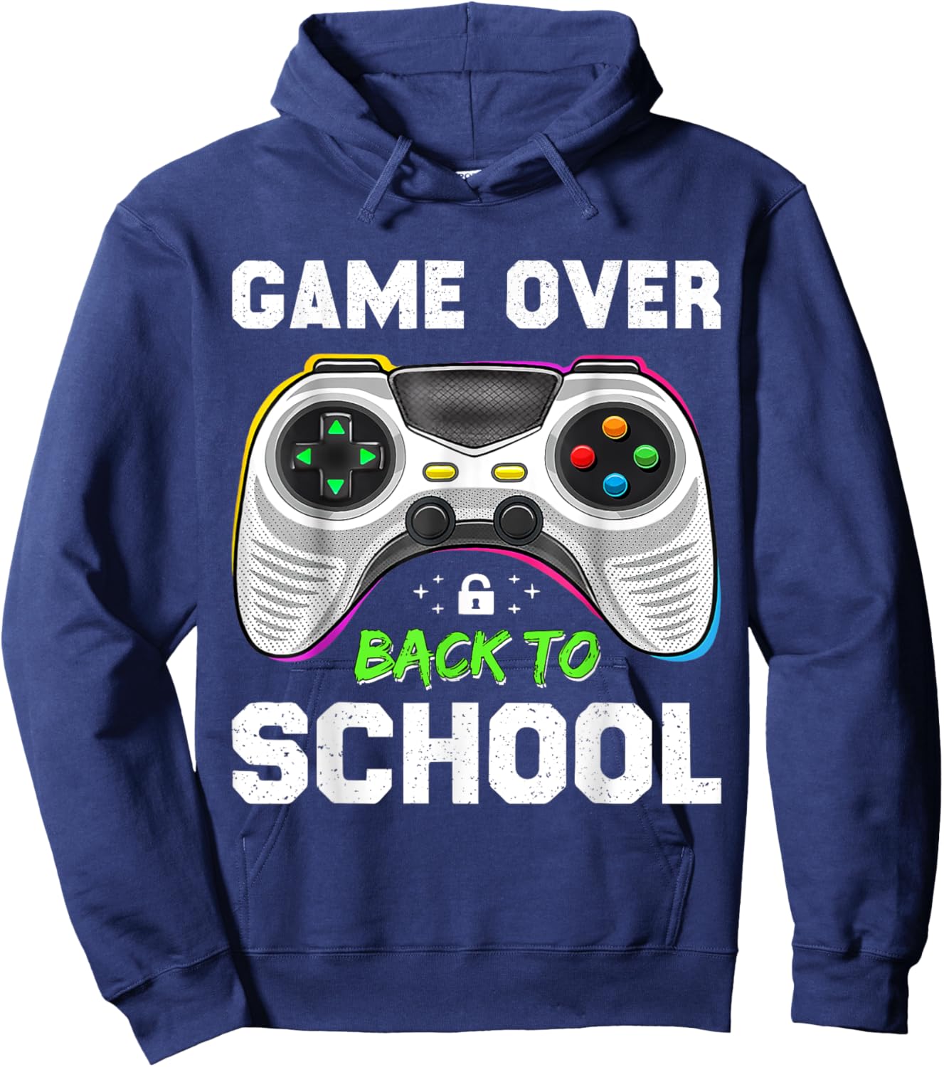 Back To School Game Over Back To School Men Boy Kids Funny Hoodie - Hoodie | Navy