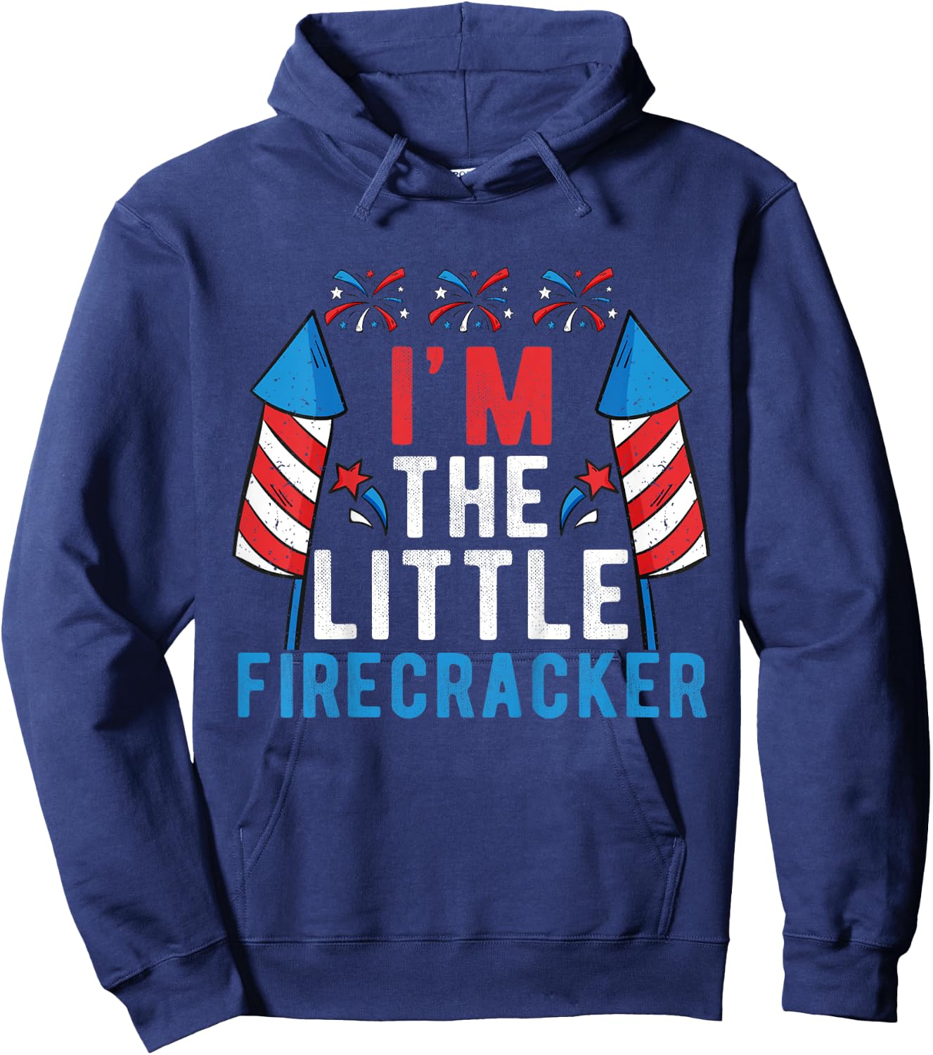 I'm The Little Firecracker Kids 4th Of July Matching Family Hoodie - Hoodie | Navy