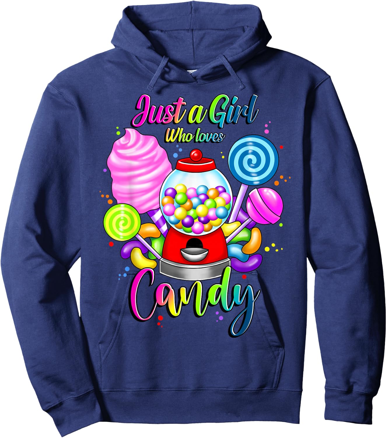 Just A Girl Who Loves Candy, Rainbow Sweets Tester Gift Hoodie - Hoodie | Navy