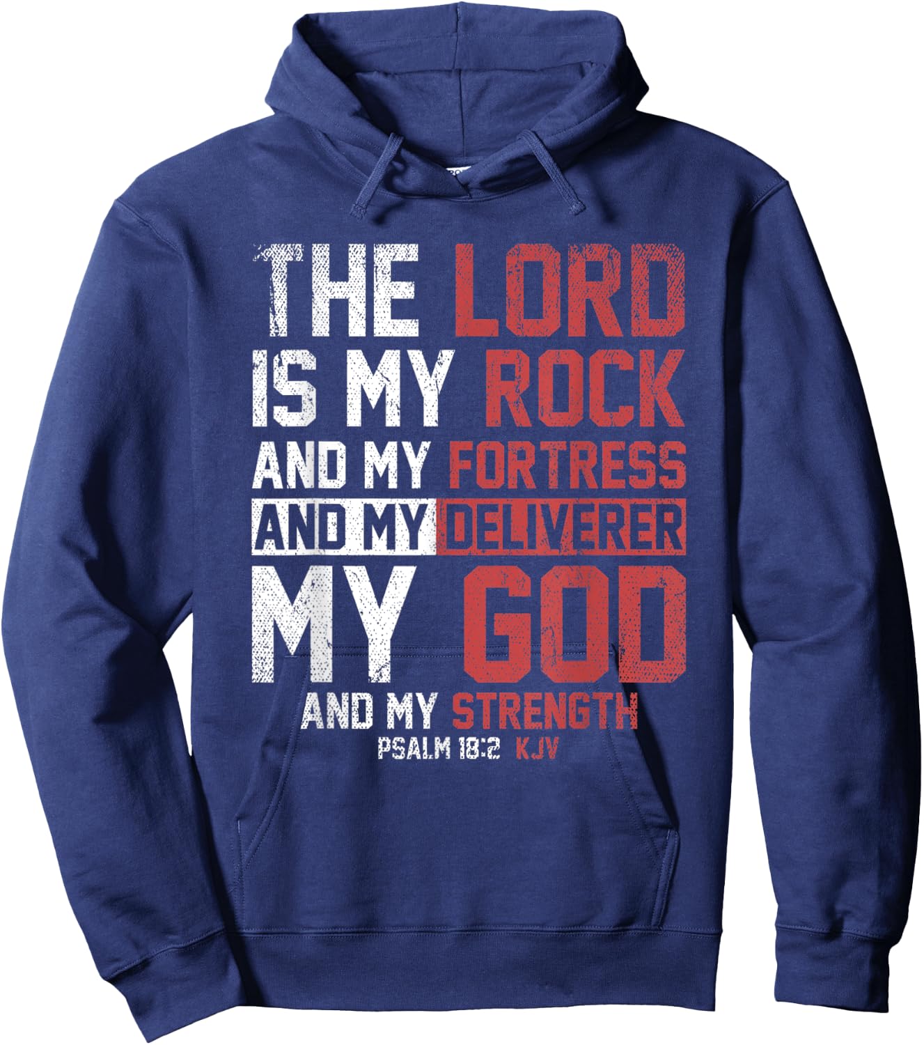The Lord Is My Rock And My Fortress Prayer Hoodie - Hoodie | Navy