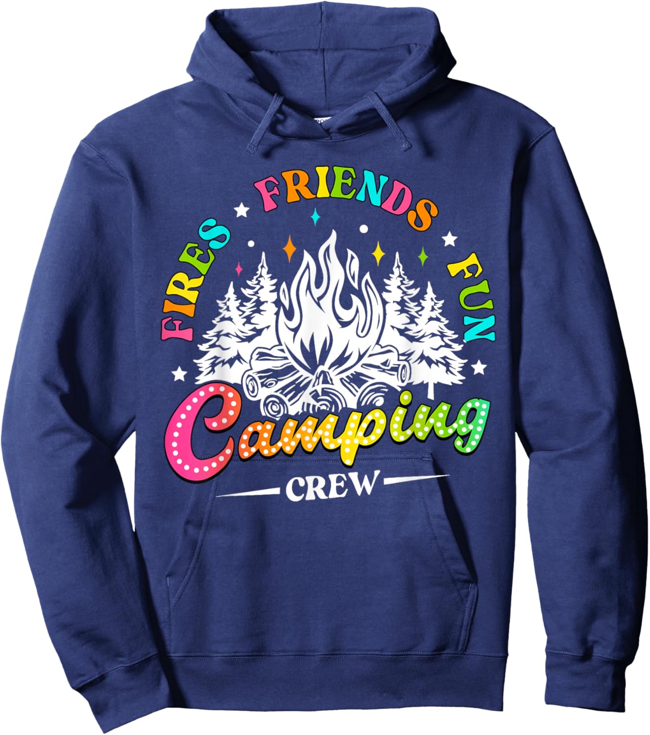 Camping Crew Fires Friends Fun Summer Vibes Camper Women Men Hoodie - Hoodie | Navy