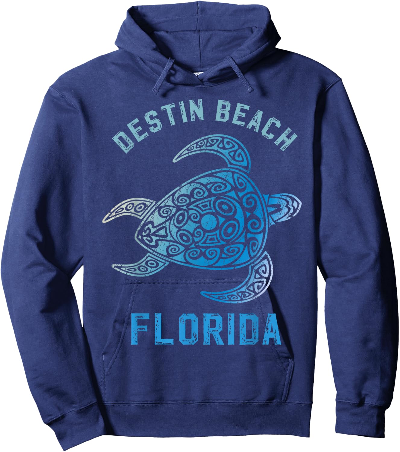 Destin Beach Florida FL Sunshine State Ocean Turle Tribe Hoodie - Hoodie | Navy