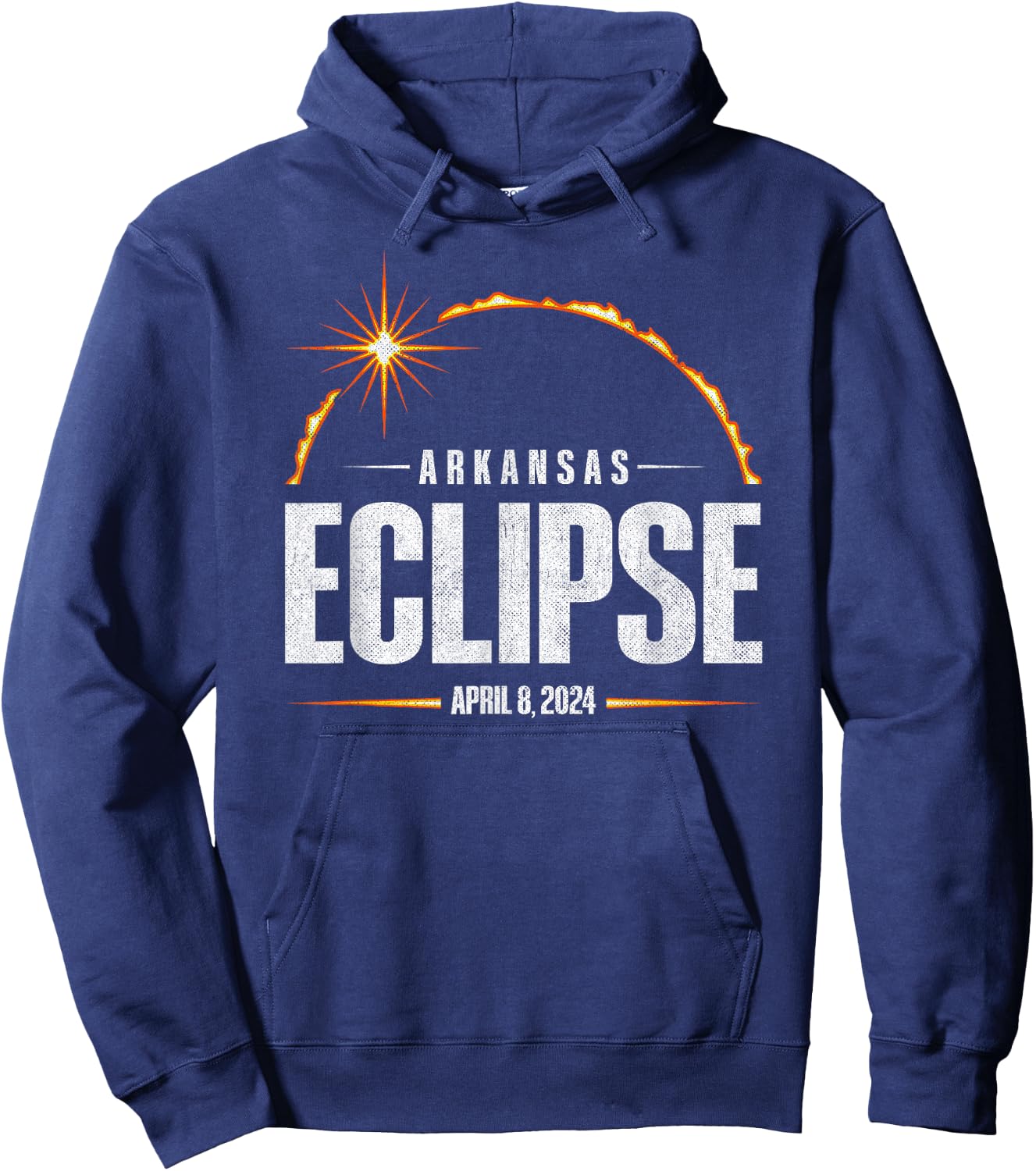 2024 Total Solar Eclipse Arkansas - Total Eclipse 2024 Hoodie - Hoodie | Navy