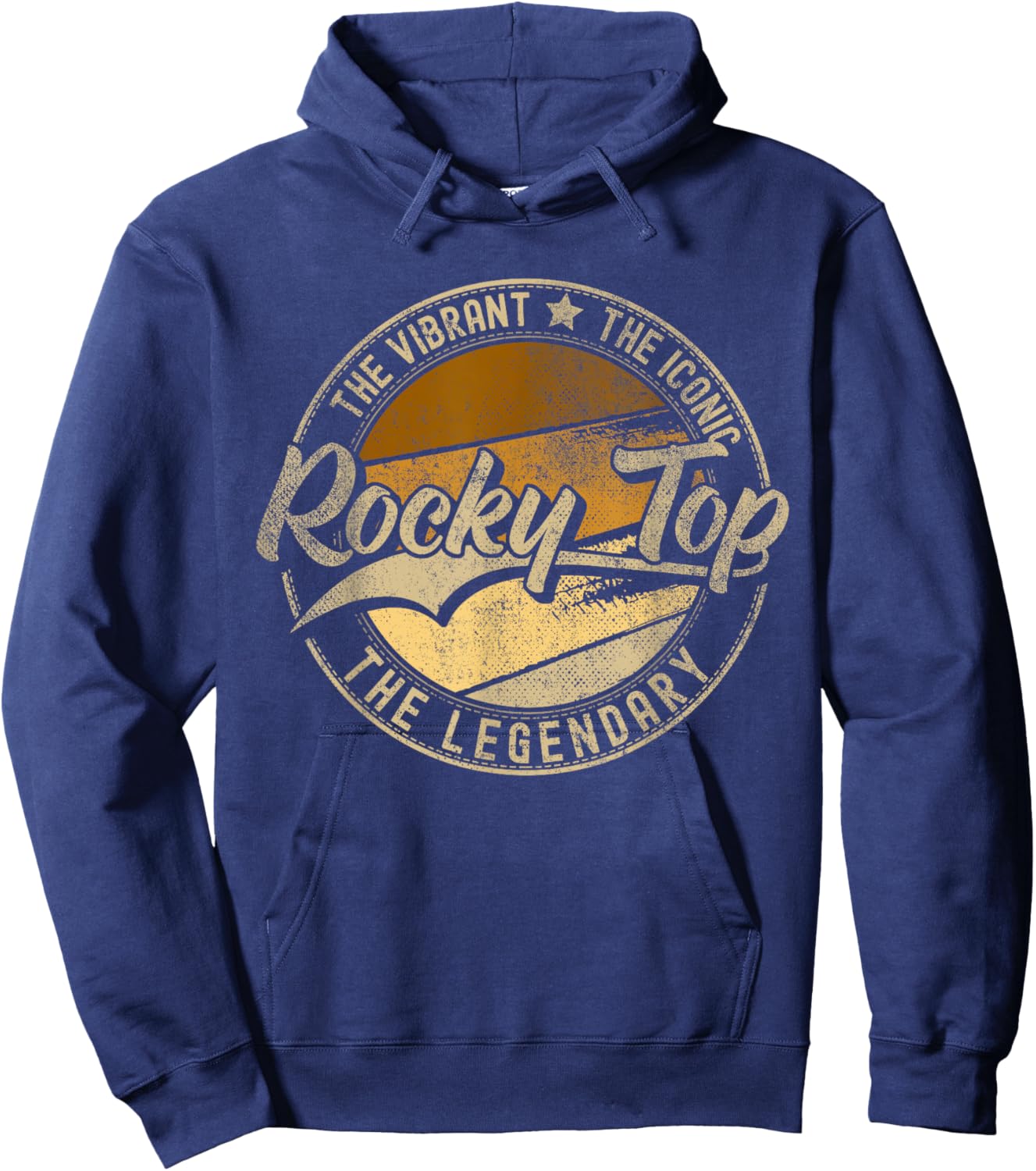 Rocky Top TN | Tennessee | Vintage Distressed Hoodie - Hoodie | Navy