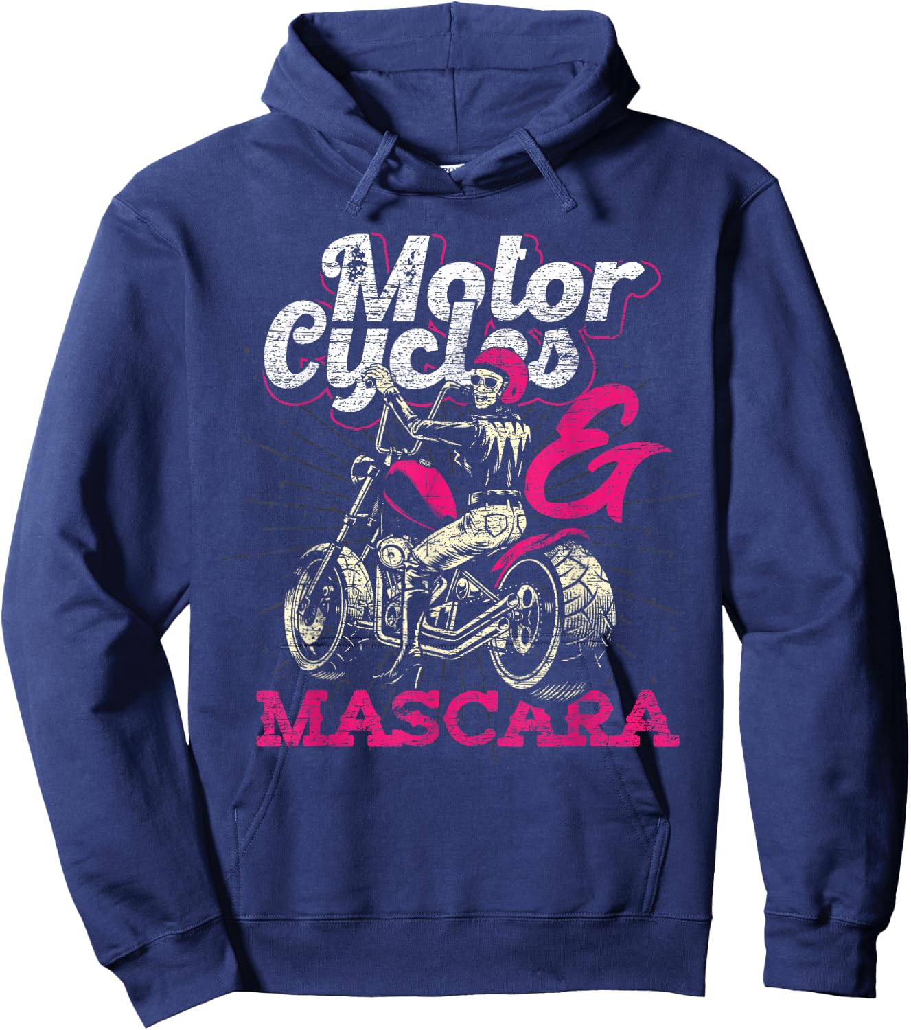 Moto Rider Women Girls Gift Motorcycles And Mascara Biker Hoodie - Hoodie | Navy