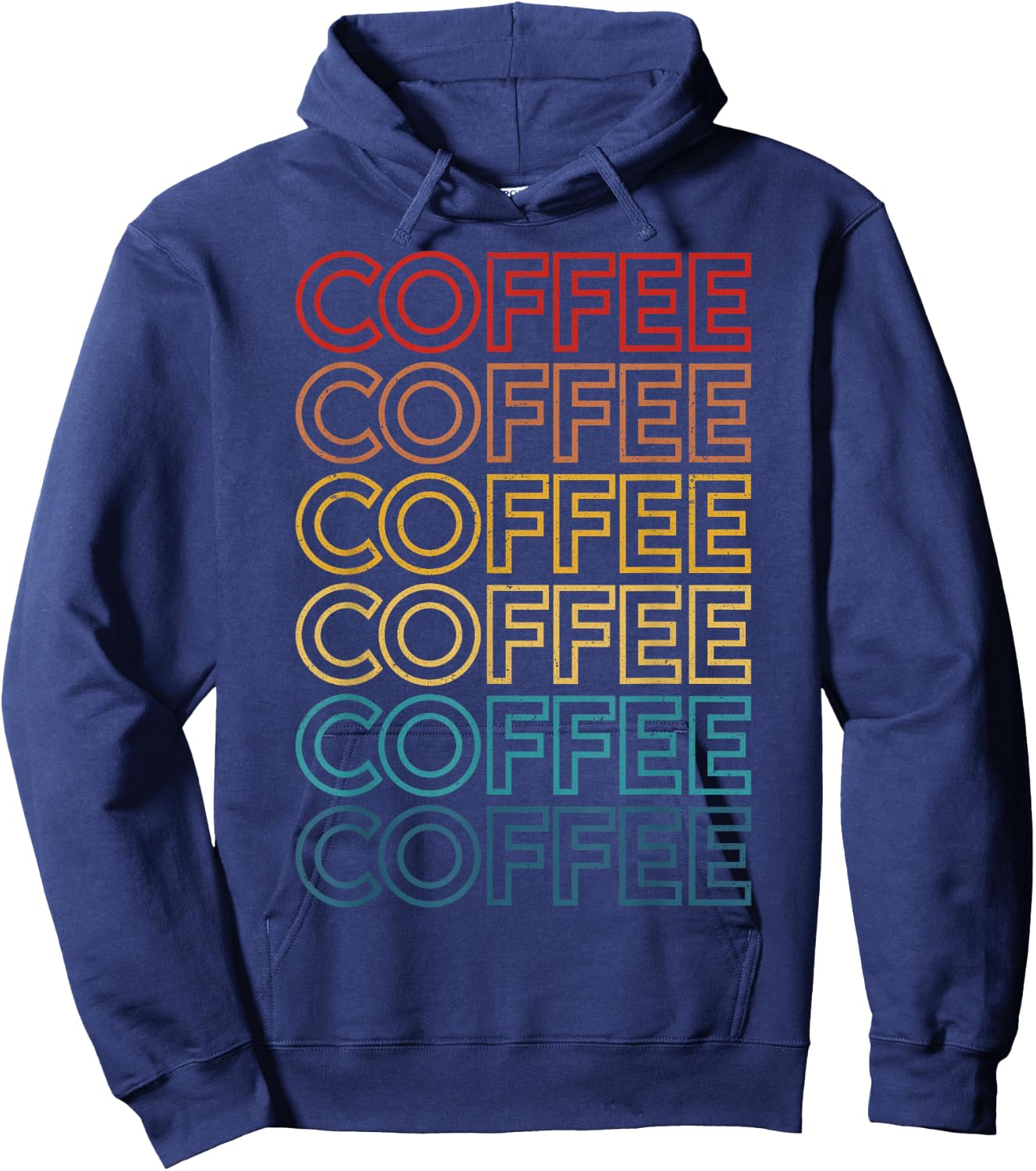Retro Coffee Repeat Design for Caffeine Lovers Addicts Hoodie - Hoodie | Navy