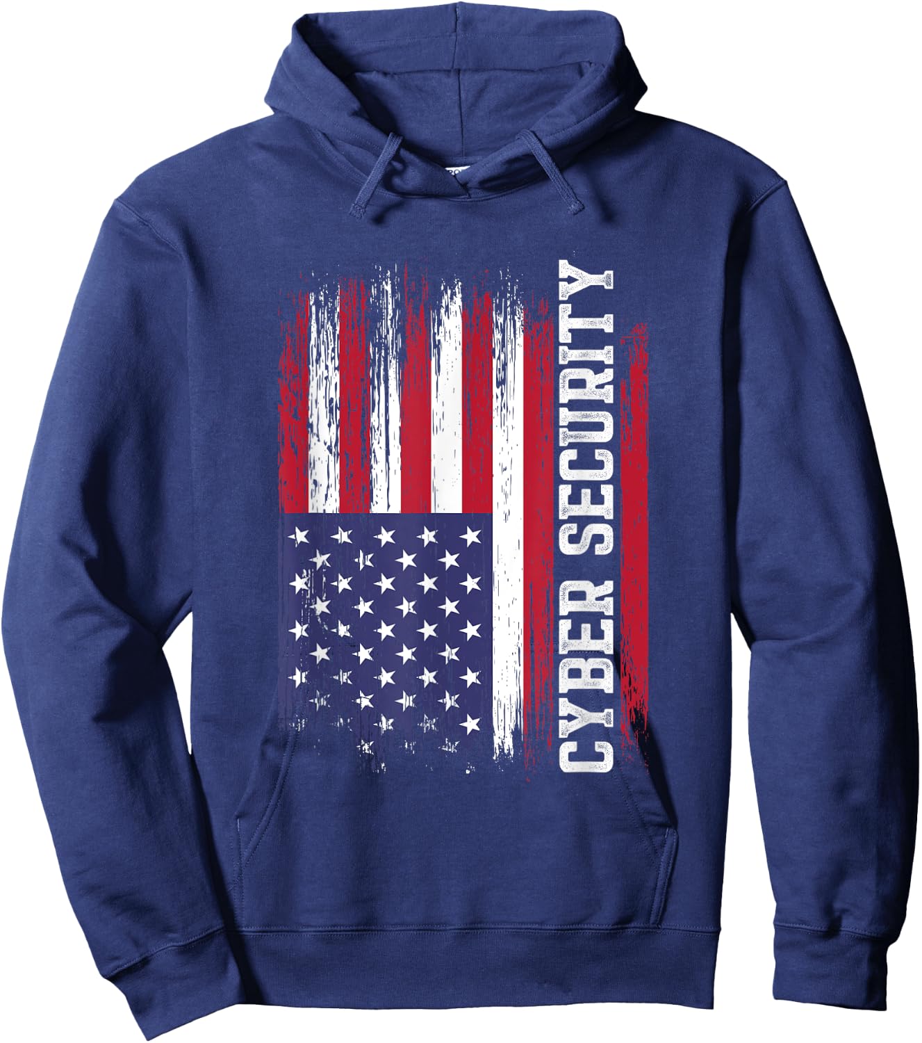 Cybersecurity IT Analyst US Flag Certified Tech Security Hoodie - Hoodie | Navy