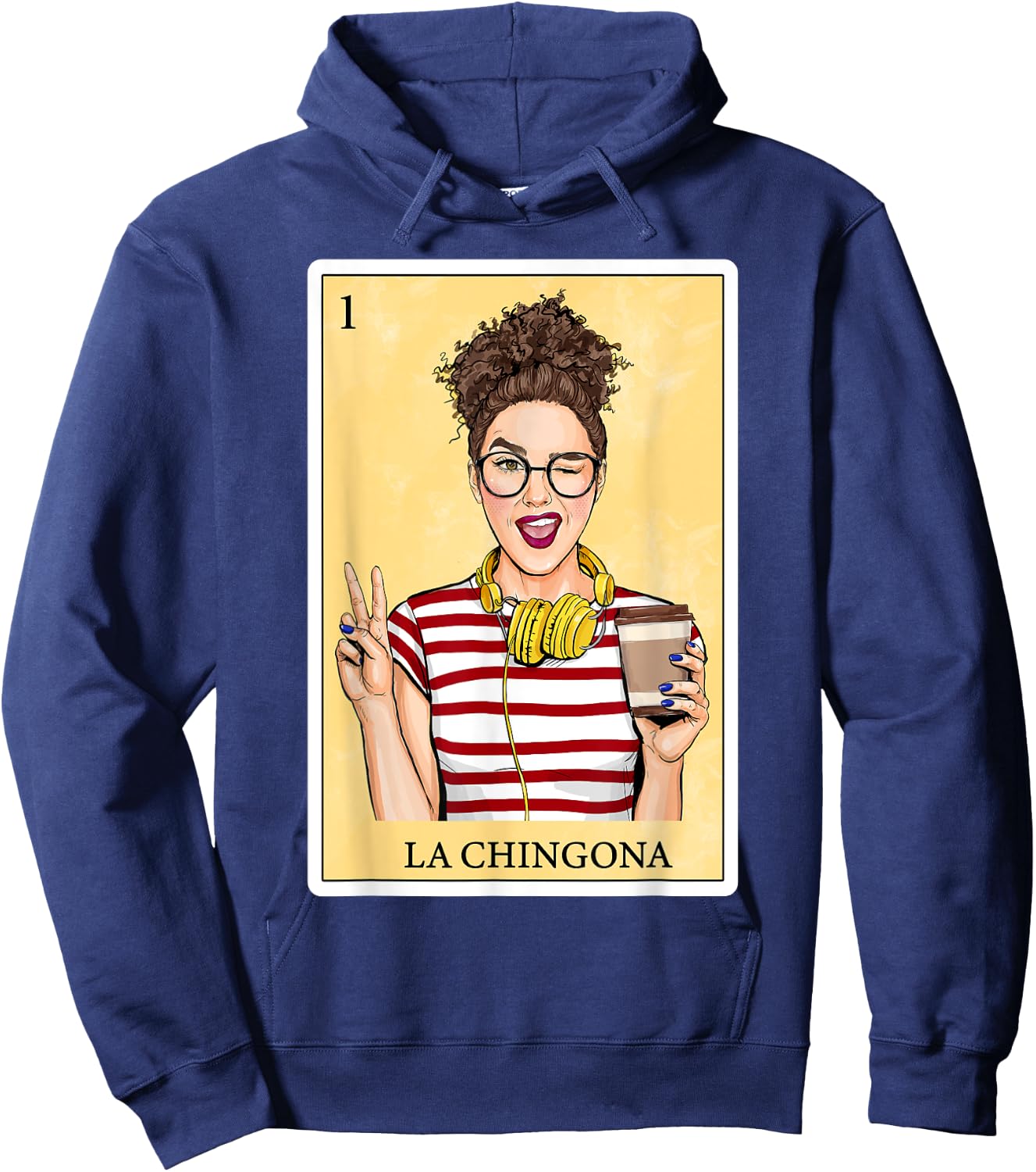 Gifts Spanish-Mexican Bingo Card Hispanas - La Chingona Hoodie - Hoodie | Navy