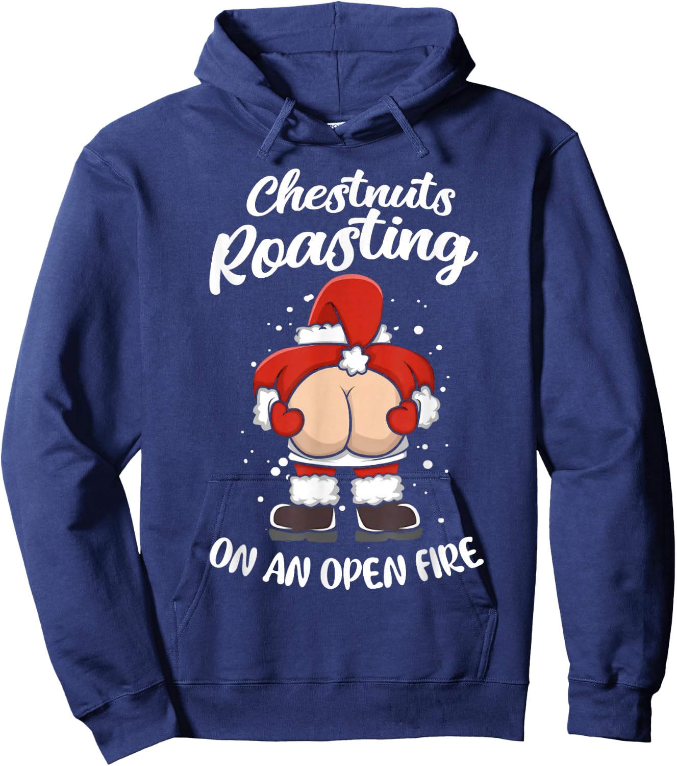 Funny Santa Chestnuts Roasting On An Open Fire Christmas Hoodie - Hoodie | Navy