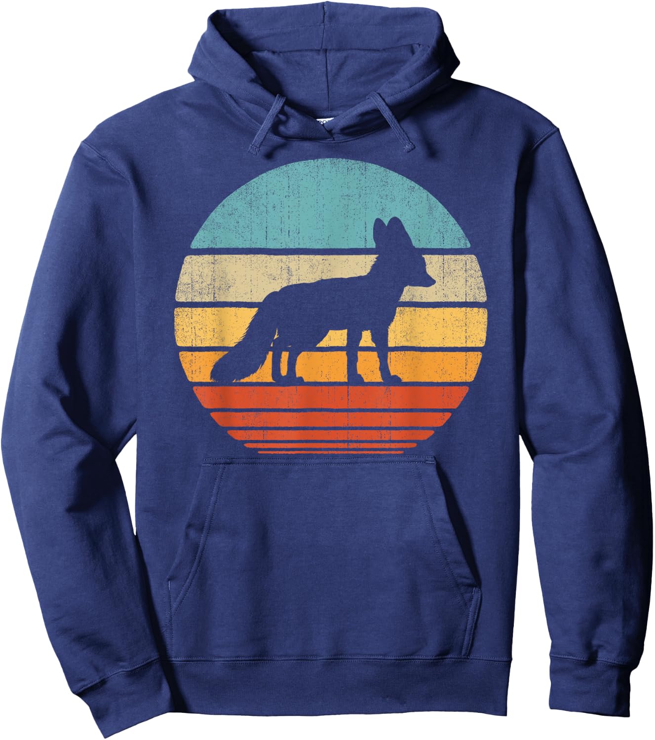 Fennec Fox Retro Vintage 60s 70s Sunset Mammal Animal Lovers Hoodie - Hoodie | Navy