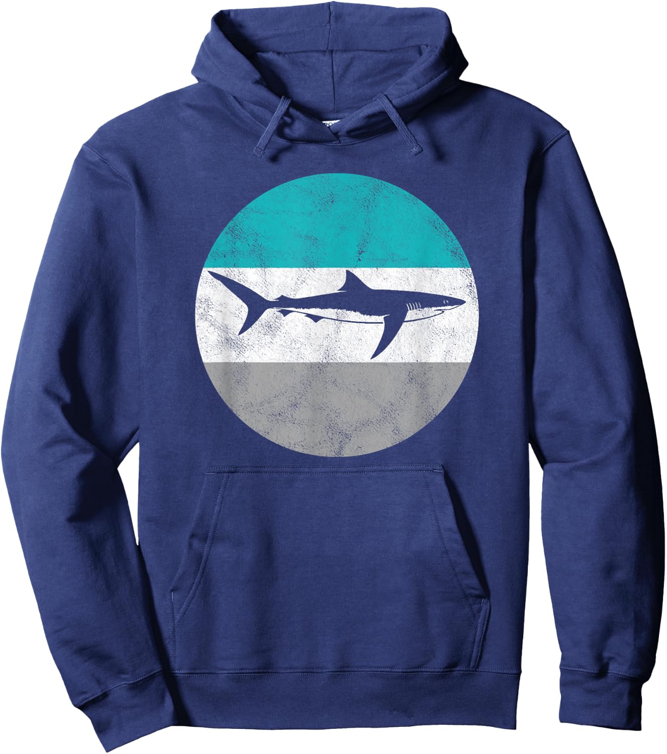 Blue Shark Retro Gift or Boys Hoodie - Hoodie | Navy