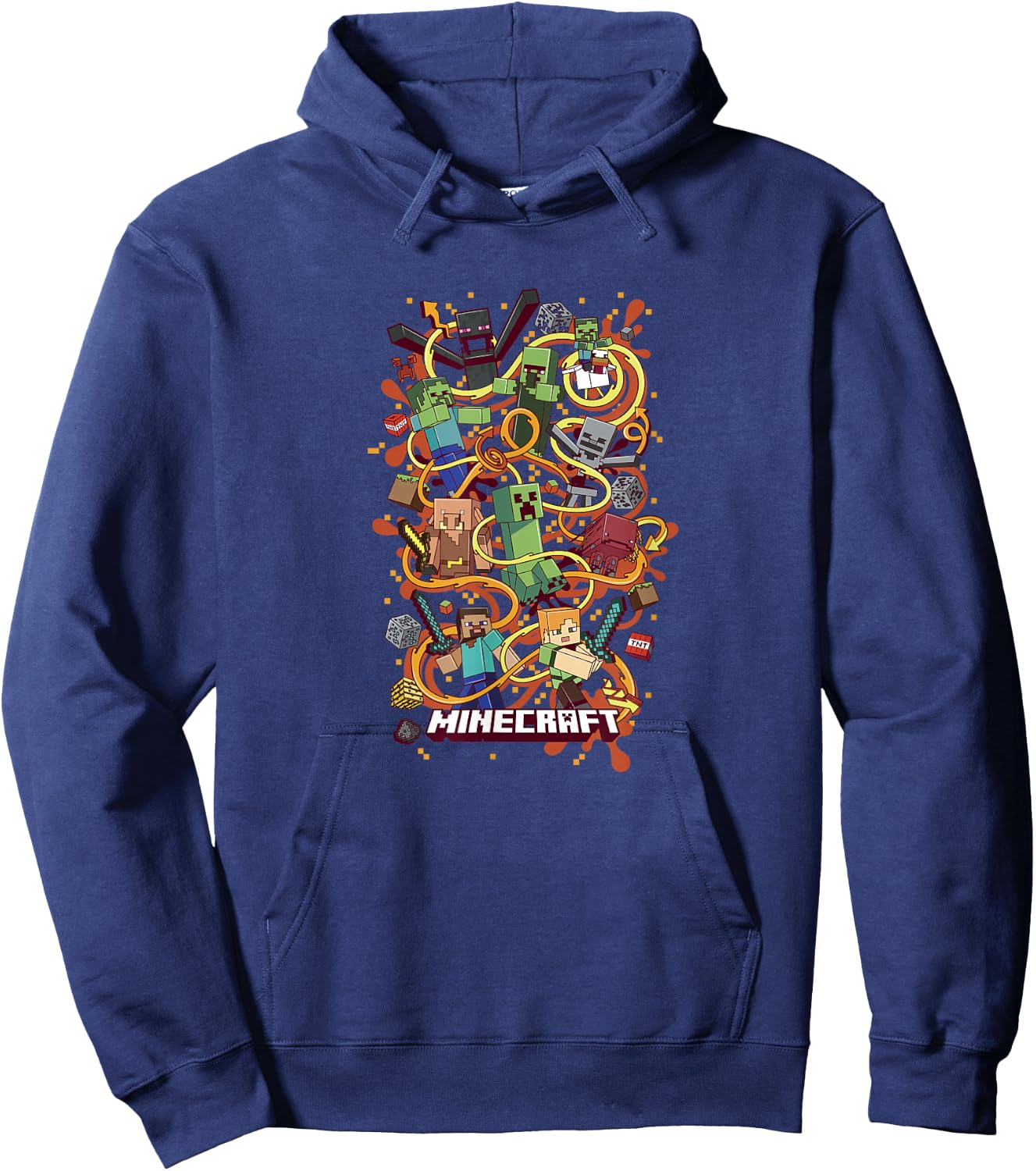 Minecraft Group Shot Funtage Arrow Composition Hoodie - Hoodie | Navy