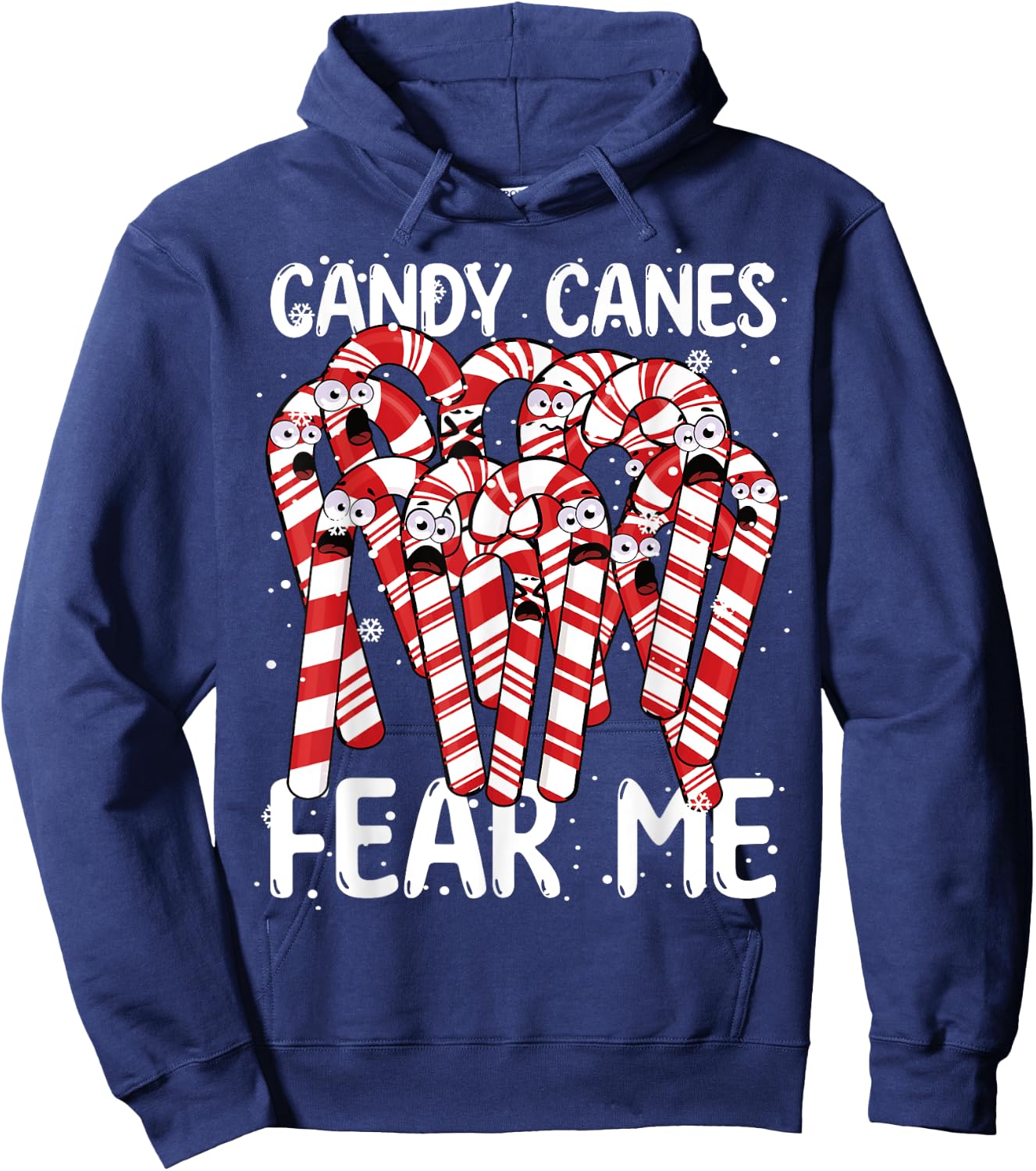 Candy Canes Fear Me Christmas Boys Girls Candy Cane Kids Hoodie - Hoodie | Navy