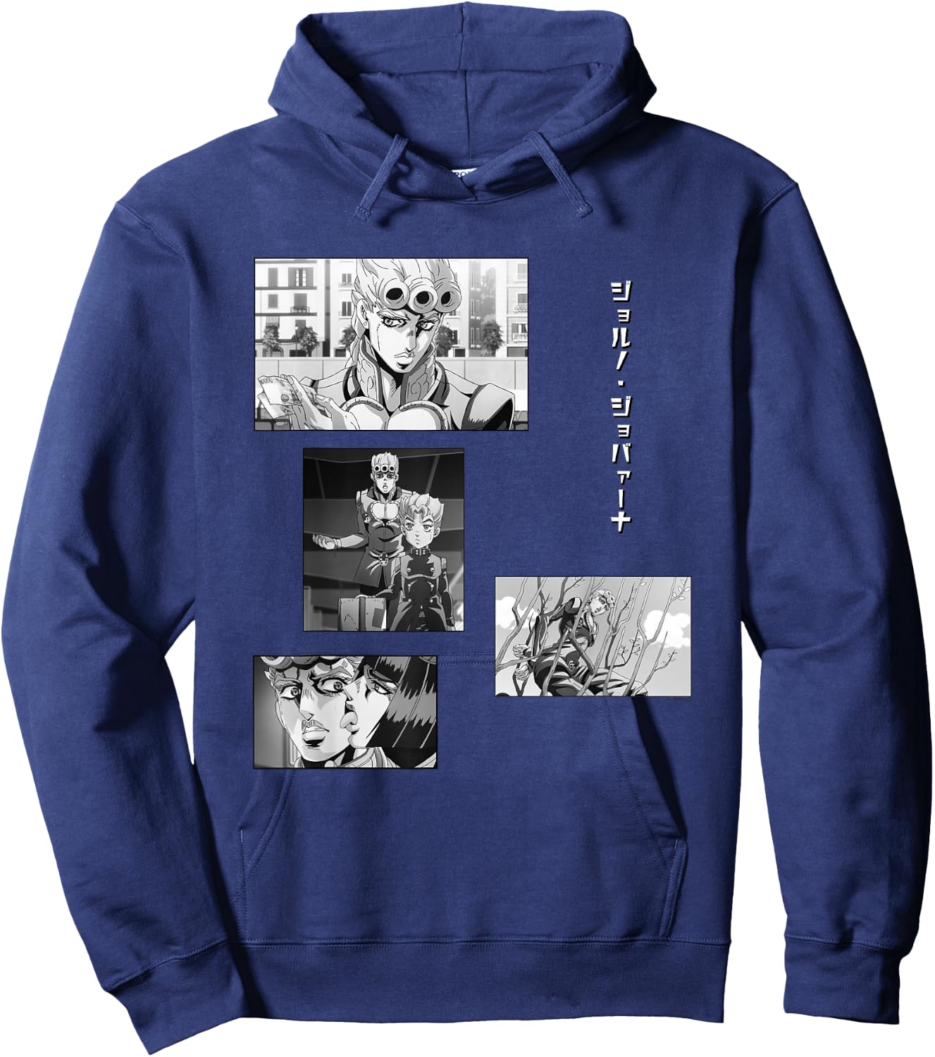 JoJo's Bizarre Adventure Giorno Collage Anime Hoodie - Hoodie | Navy