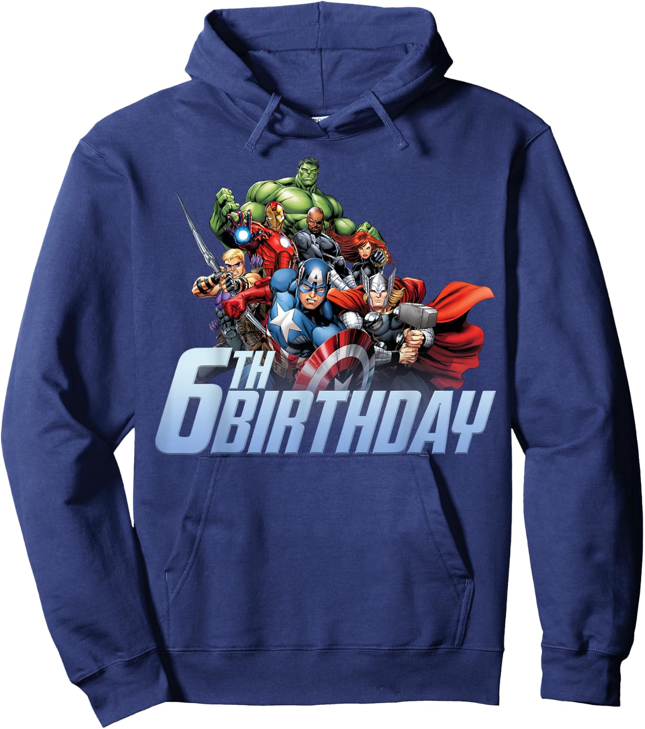 Marvel Avengers Action Shot 6th Birthday Hoodie - Hoodie | Navy