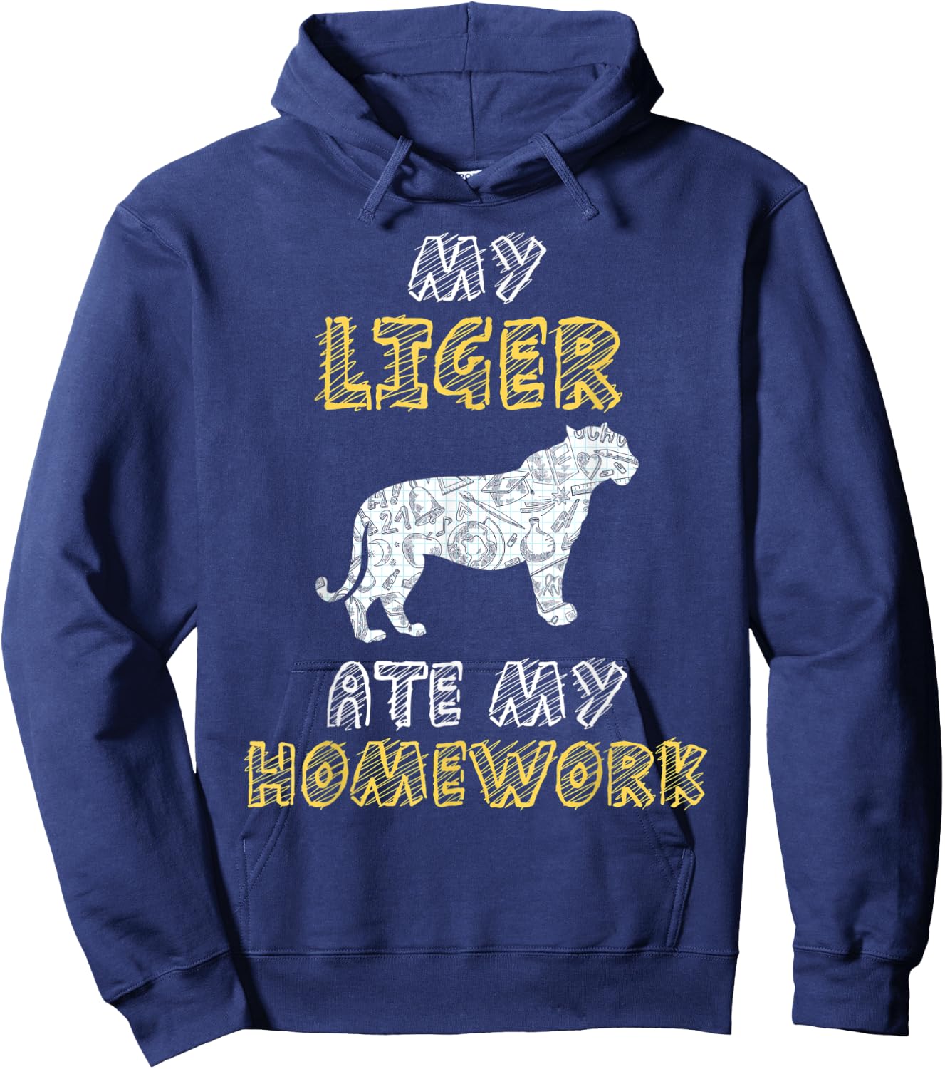 My Liger Ate My Homework Tigon Animal Kid Back To School Hoodie - Hoodie | Navy