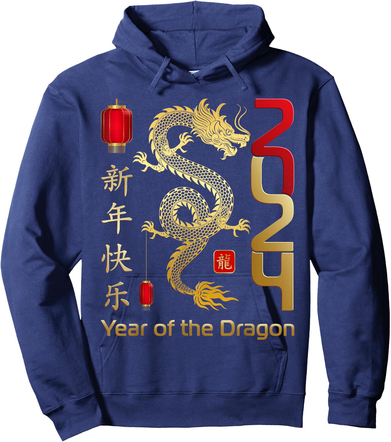 Year Of The Dragon 2024 Lunar New Year Chinese New Year 2024 Hoodie - Hoodie | Navy