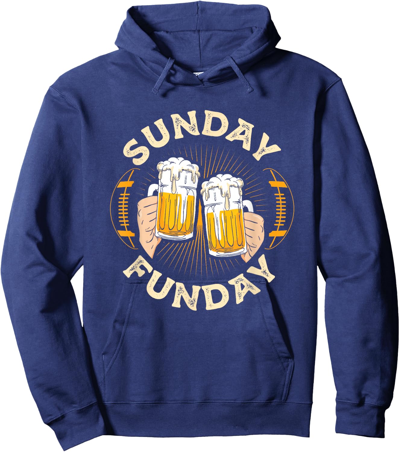 Sunday Funday Funny Football Gift Sport Lovers Football Beer Hoodie - Hoodie | Navy
