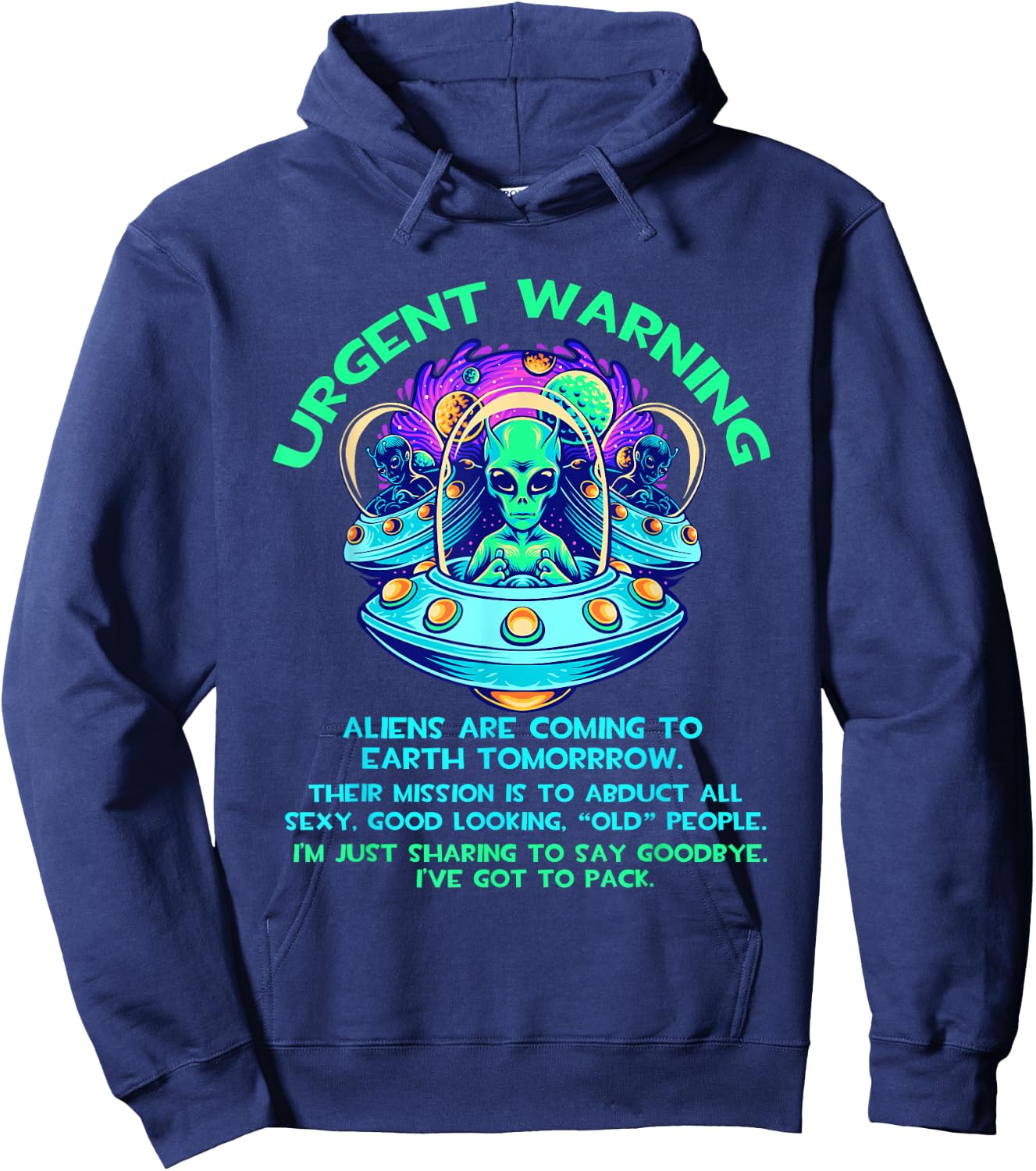 Aliens Guy Ancient Astronaut Theorist Hoodie - Hoodie | Navy