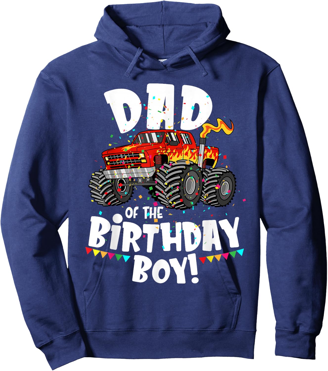 Funny Monster Truck Dad Of The Birthday Boy Gift Hoodie - Hoodie | Navy
