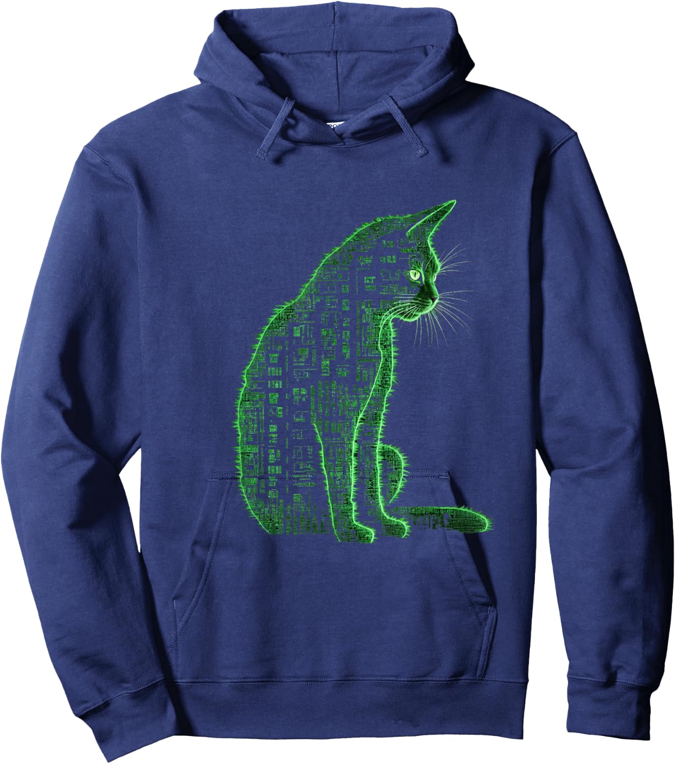 Matrix Cat Art Hoodie - Hoodie | Navy