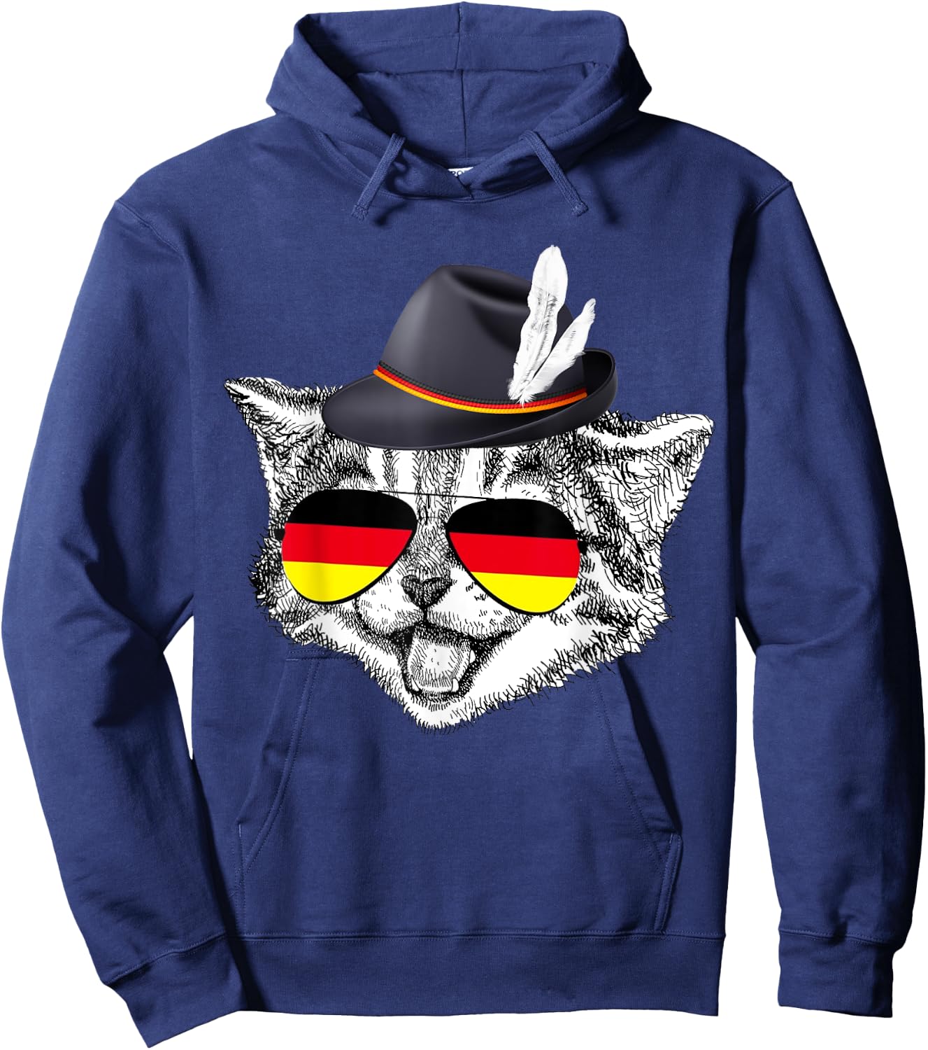 Cute Cat German Flag Oktoberfest Pride Germany Festival Hoodie - Hoodie | Navy