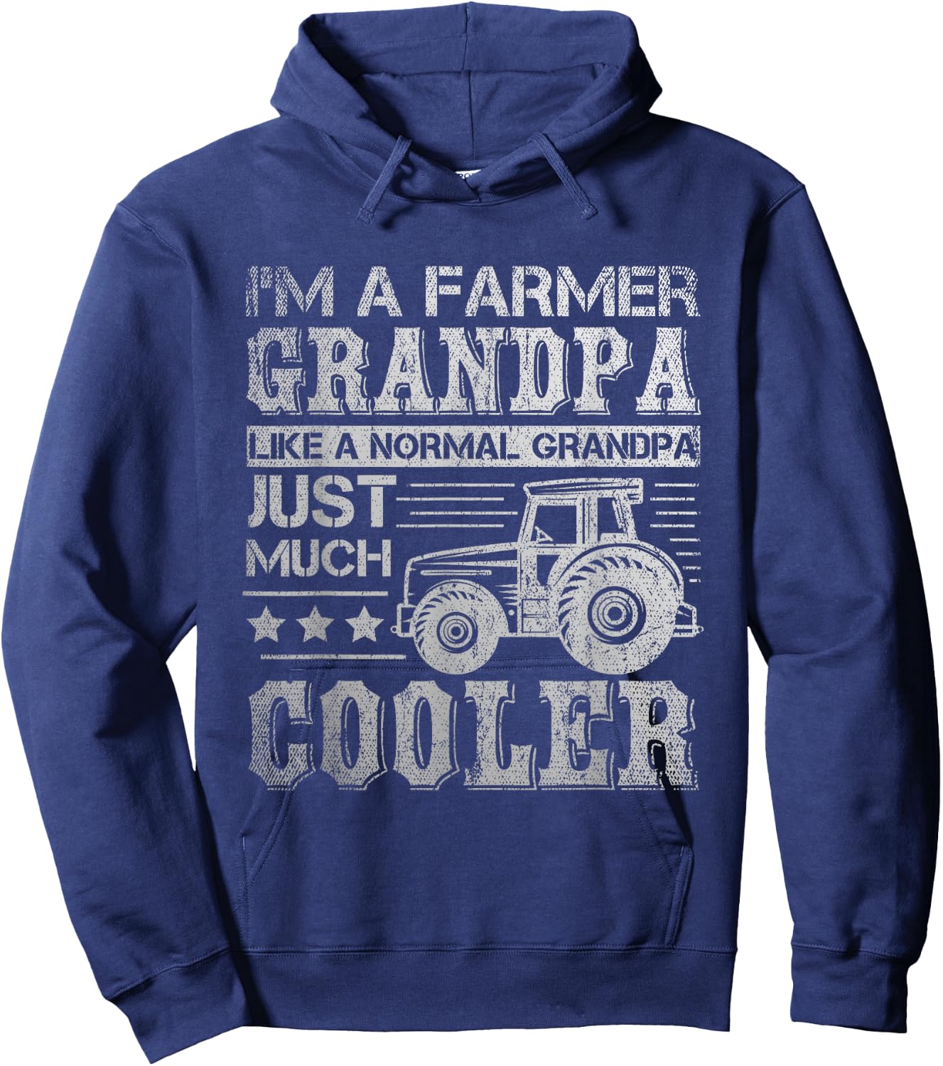 Fathers Day Gift Grandpa Tractor Farmer Hoodie - Hoodie | Navy