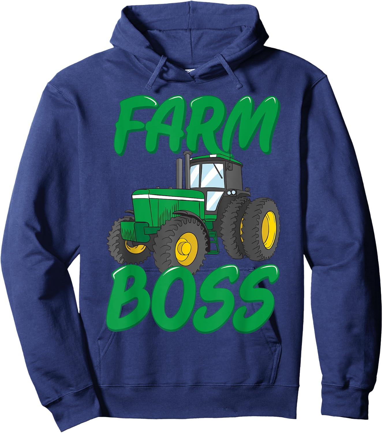 Farm Boss Funny Farmer Tractor Harvester Gift Kids Boys Hoodie - Hoodie | Navy