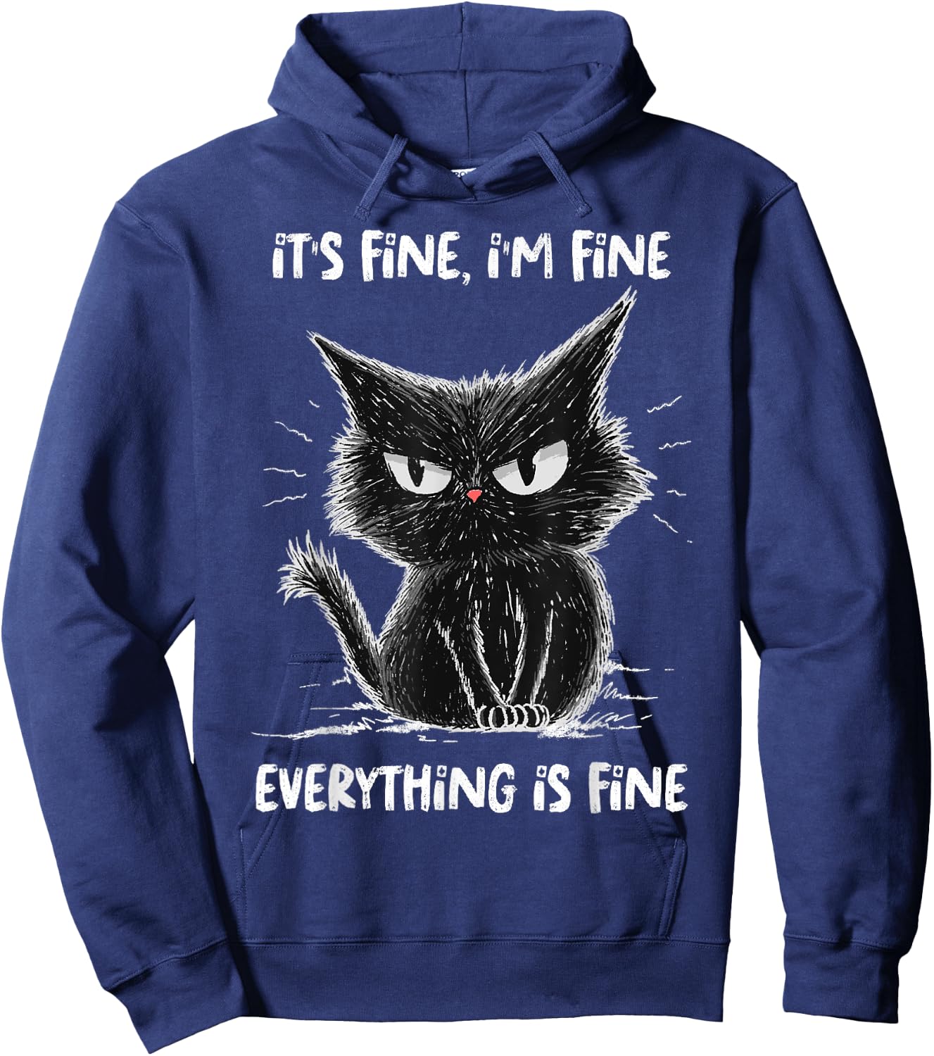 GoshWow -Adults Kids Casual Wear Vacation Black Cat-Themed Hoodie - Hoodie | Navy