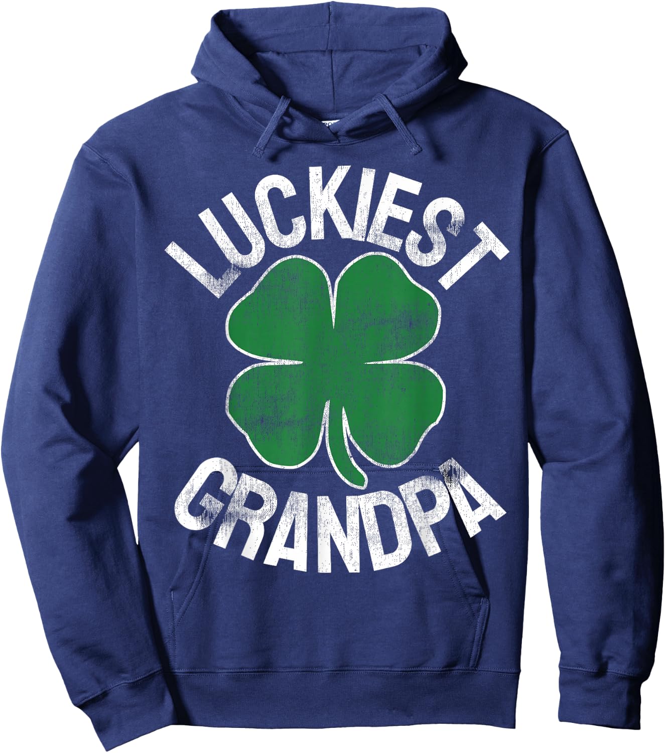 Luckiest Grandpa St Patrick's Day Shamrock Irish Men Gift Hoodie - Hoodie | Navy