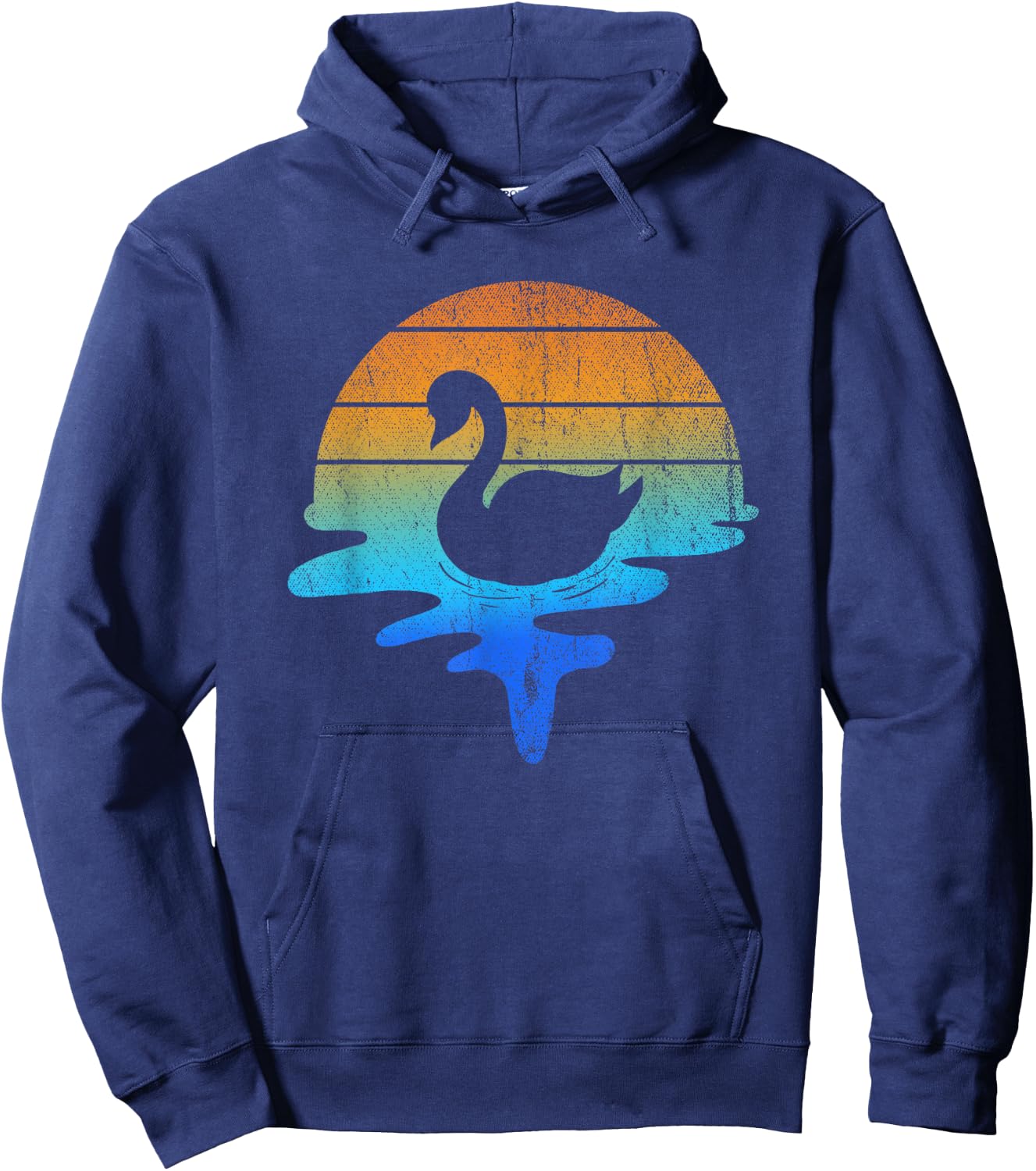 Retro Lake Cute Animal Bird Zoo Keeper Gift Pretty Swan Hoodie - Hoodie | Navy