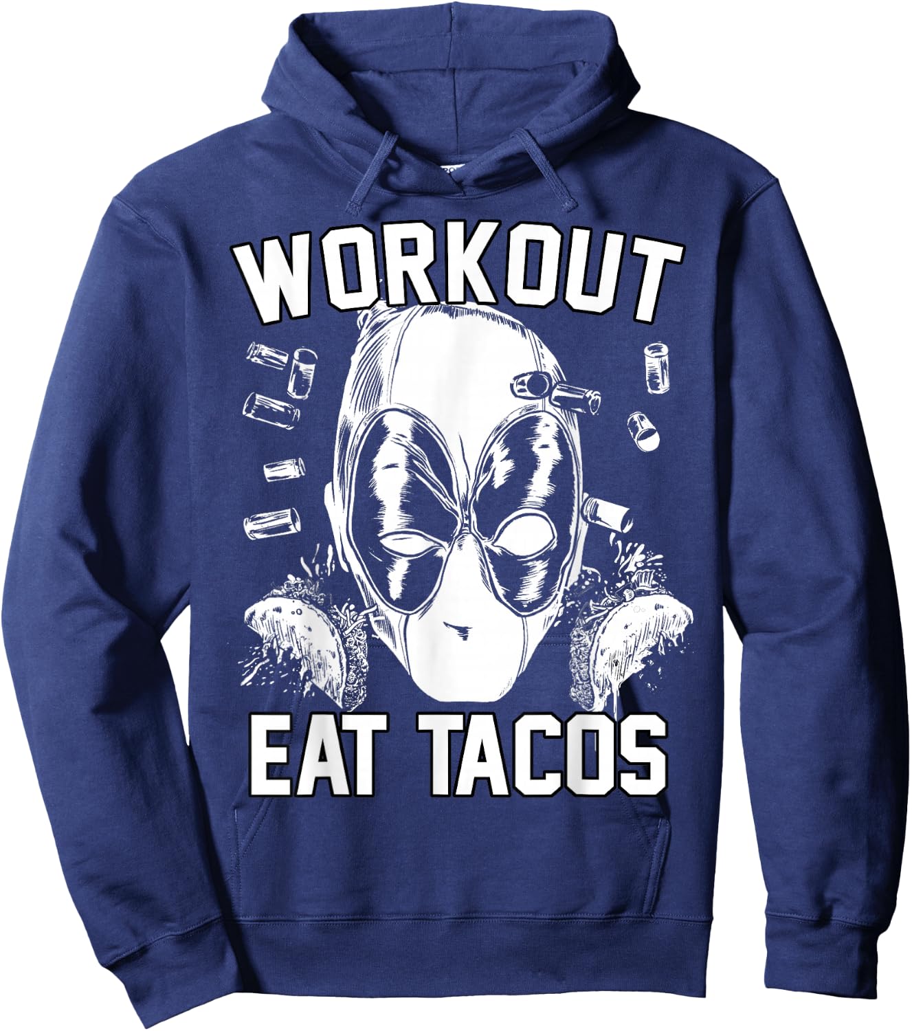 Marvel Deadpool Workout Eat Tacos Hoodie - Hoodie | Navy