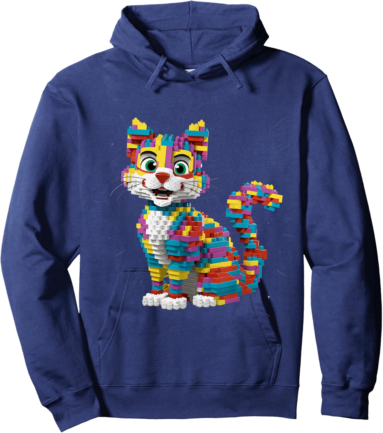 Master Builder Kids Building Blocks Cat Brick Builder Hoodie - Hoodie | Navy