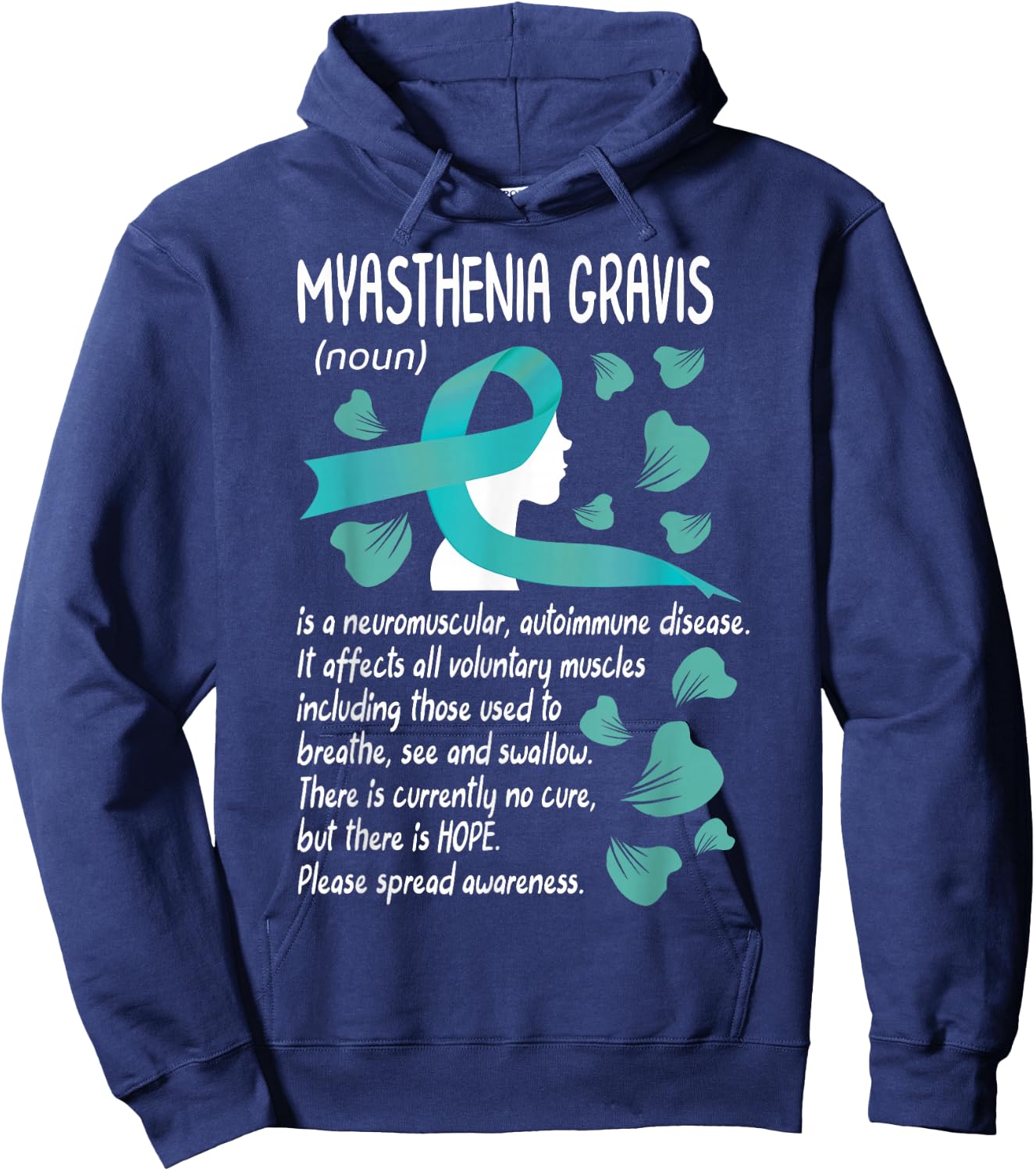 MG Awareness Myasthenia Gravis Neuromuscular Disease Family Hoodie - Hoodie | Navy
