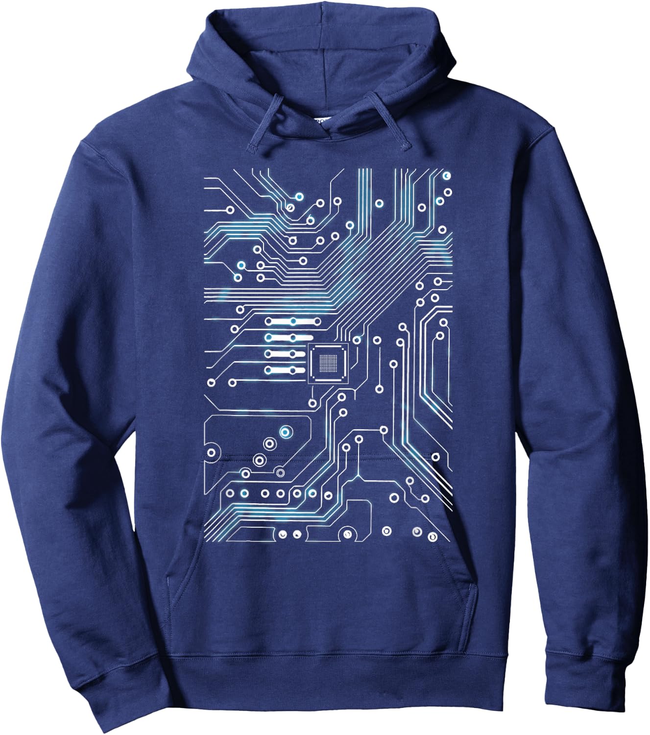 Chip Printed Circuit Cool Computer Techy Nerd Engineer Hoodie - Hoodie | Navy