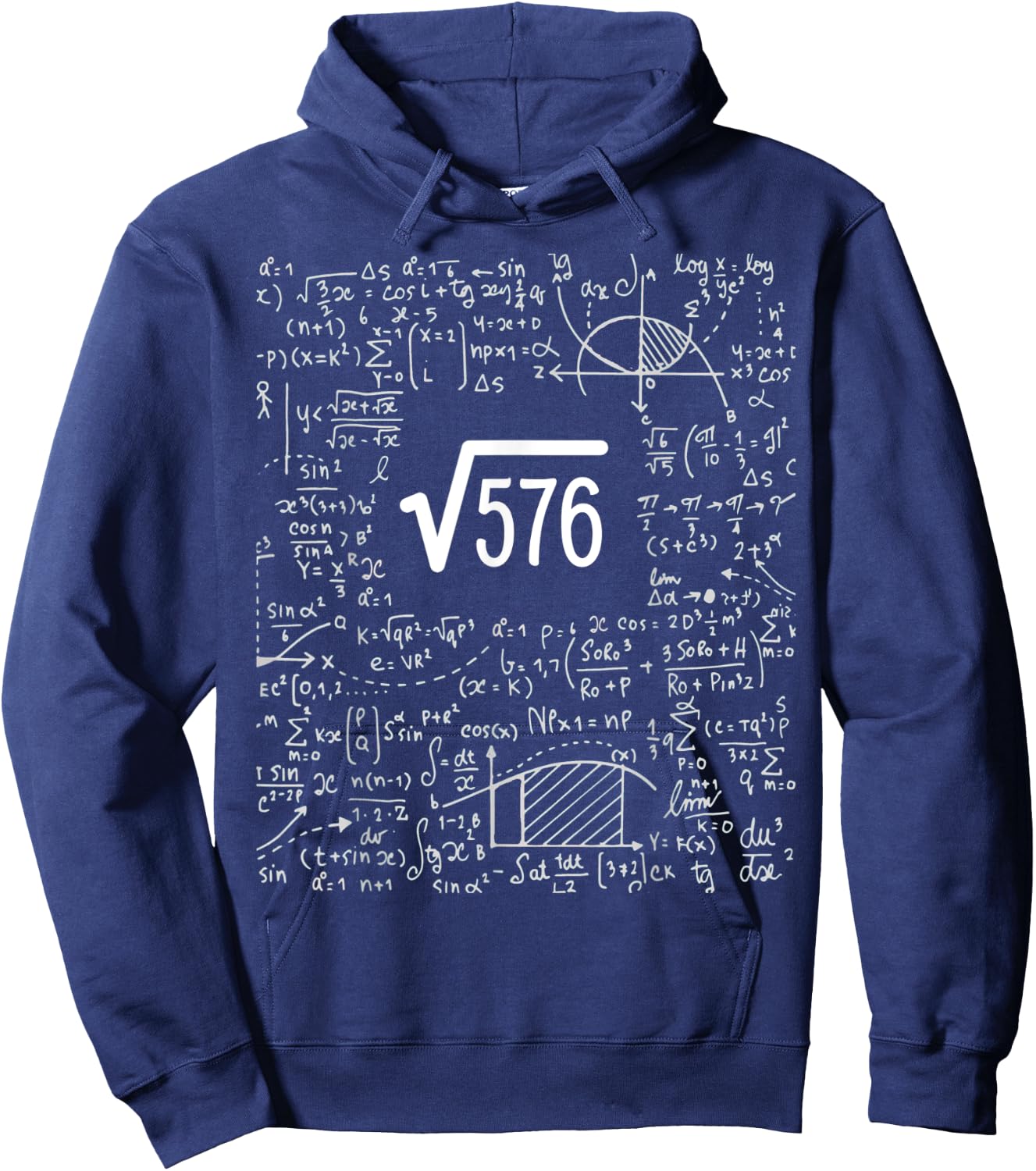 Square Root Of 576 Birthday Art 24 Years Old Math Nerd Geek Hoodie - Hoodie | Navy