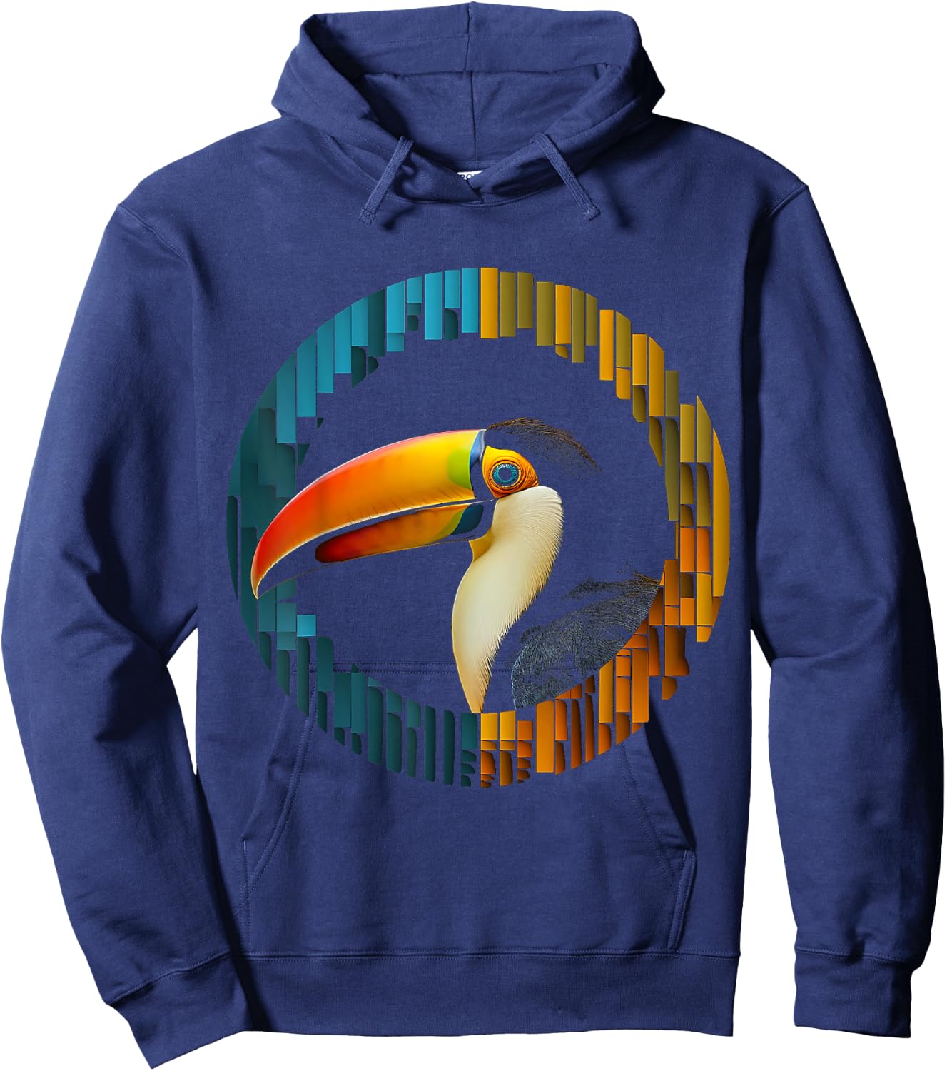 Toucan Polygon Bird Art Animal Colorful Graphic Toucan Hoodie - Hoodie | Navy