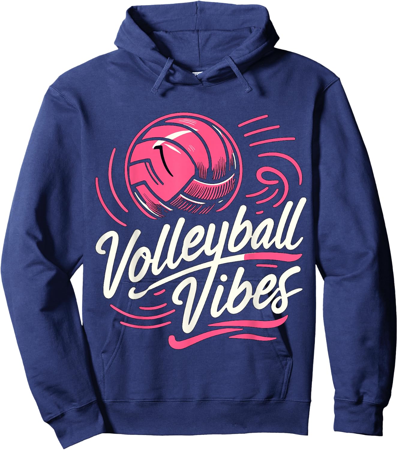 Volleyball Vibes Volleyball Player Volleyball Mom , Small Hoodie - Hoodie | Navy