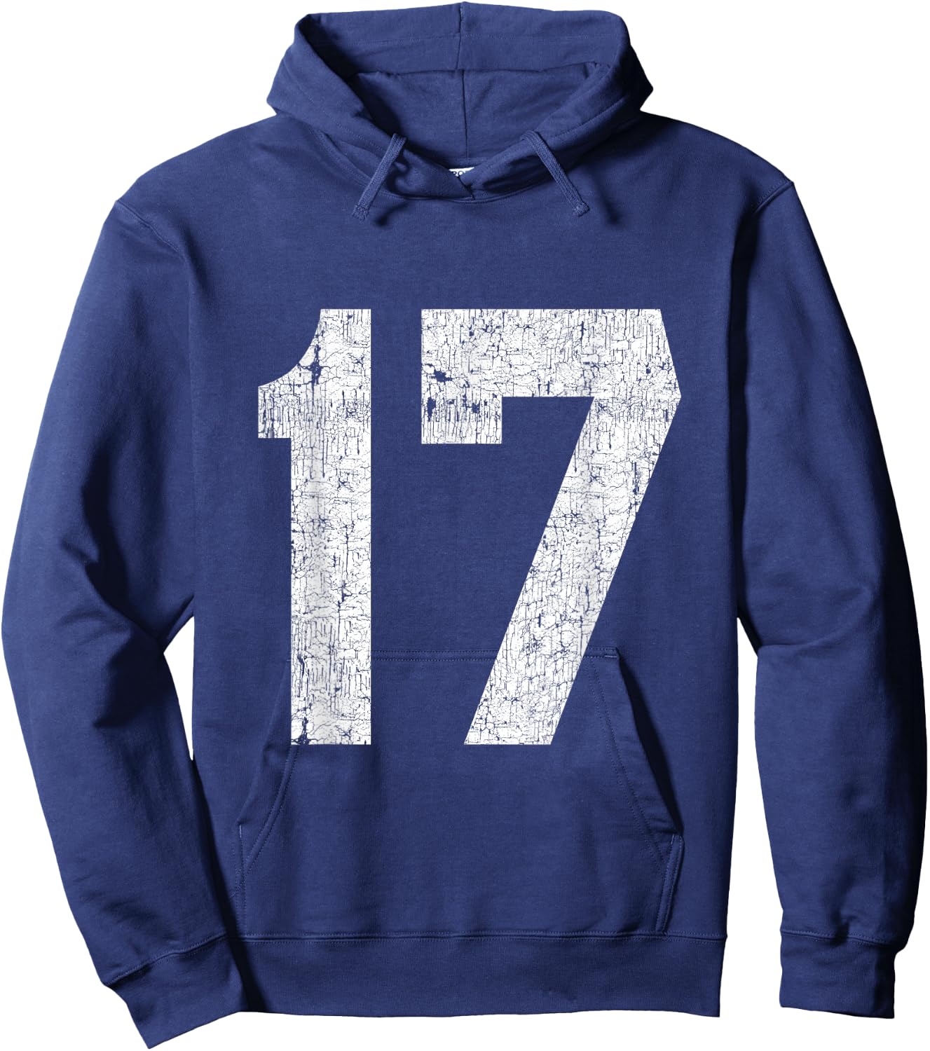 #17 Jersey Uniform Varsity Athletic Sports, 17th Birthday Hoodie - Hoodie | Navy