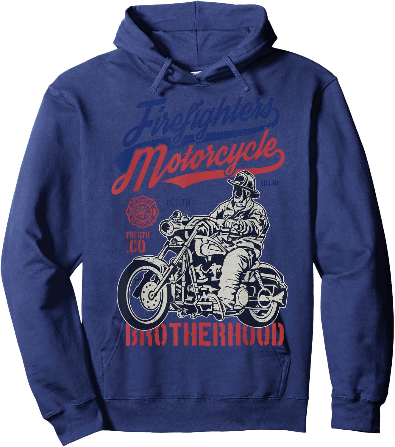 Classic Fireman Motorcycle Brotherhood Gift Hoodie - Hoodie | Navy
