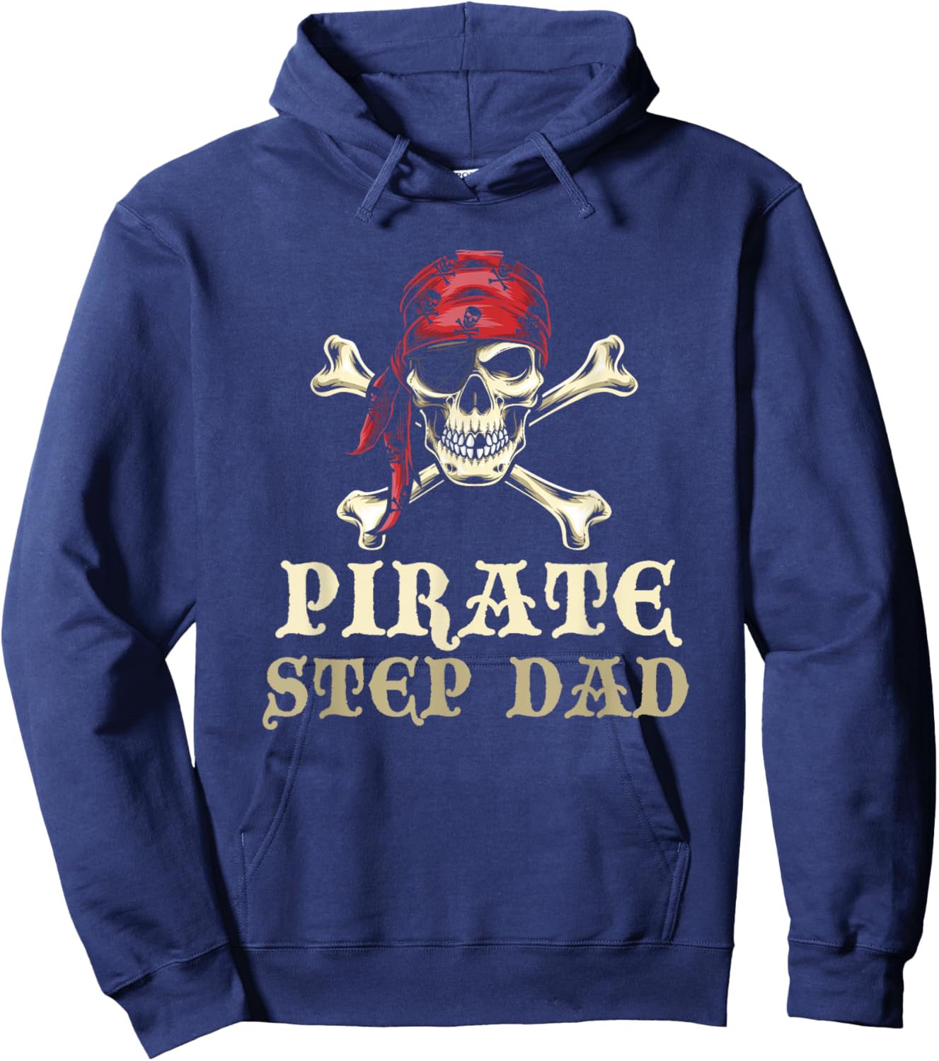Pirate Step-Dad Skull Matching Halloween Costume StepDad Hoodie - Hoodie | Navy
