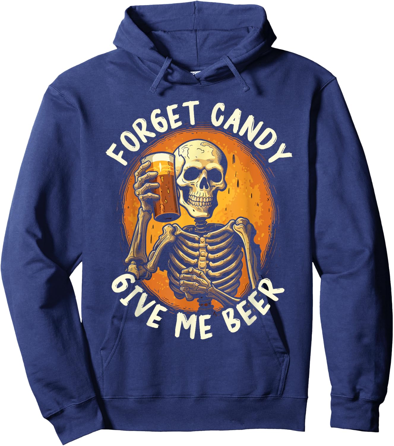 Halloween Beer Drinker Trick Or Treat Spooky Alcoholic Hoodie - Hoodie | Navy