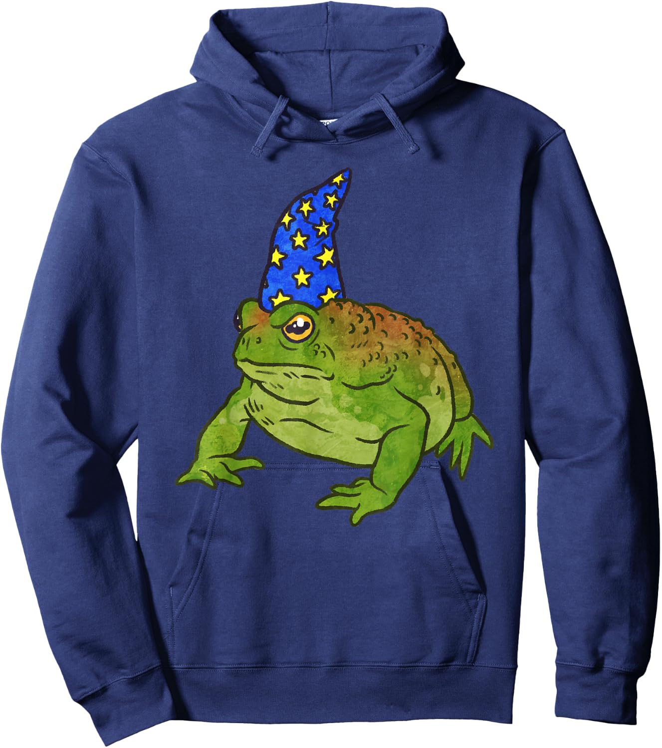 Grumpy Frog Wizard with Resting Toad Face Hoodie - Hoodie | Navy