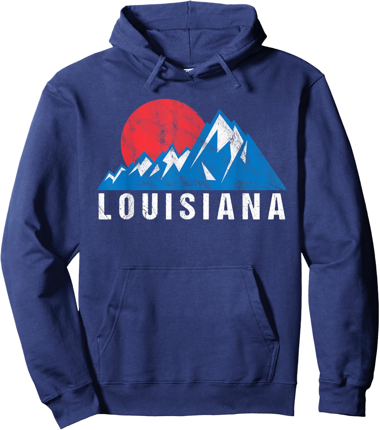 Retro Vintage Louisiana USA Mountains Hoodie - Hoodie | Navy
