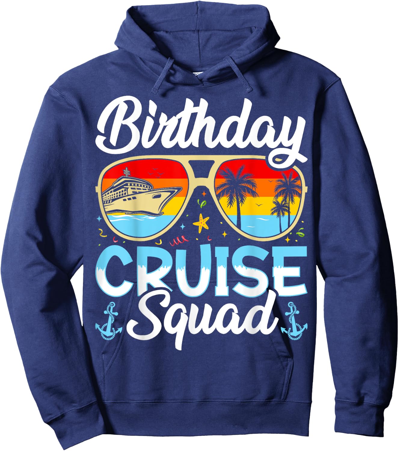 Birthday Cruise squad2025 Ship Vacation Trip Family Matching Hoodie - Hoodie | Navy