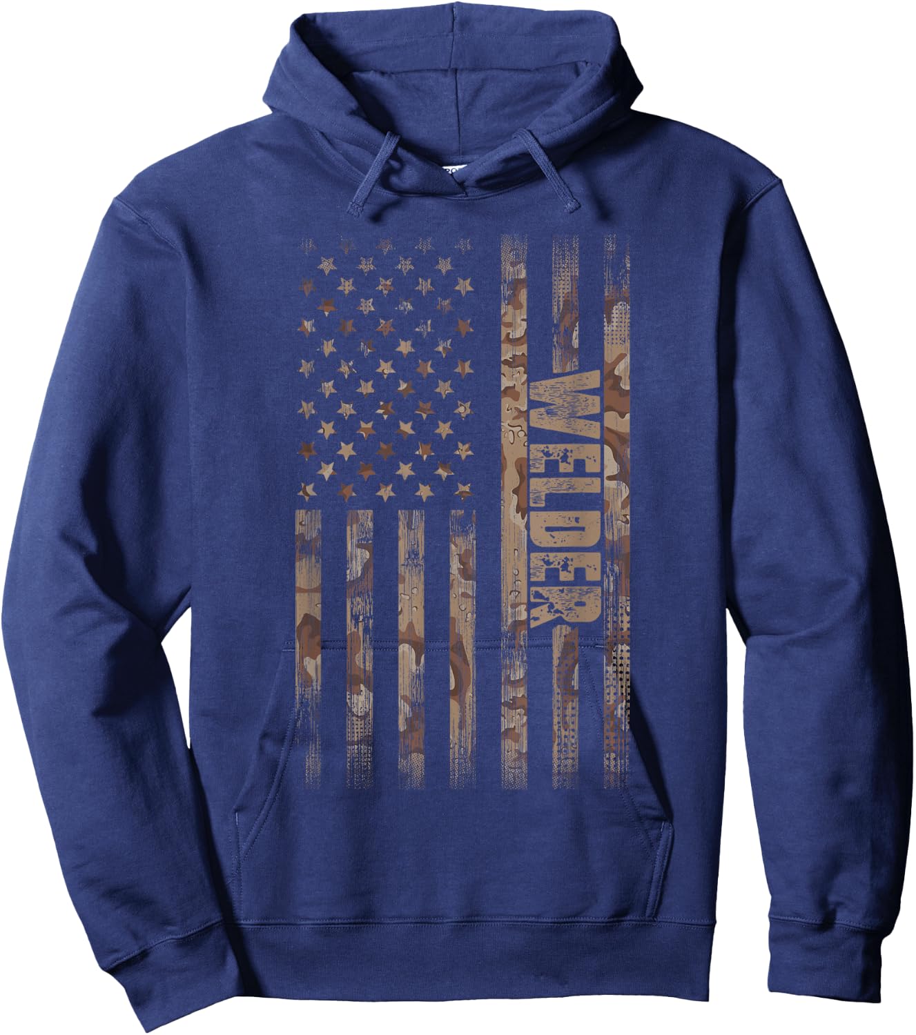Welder American Flag Gift Welding Hoodie - Hoodie | Navy