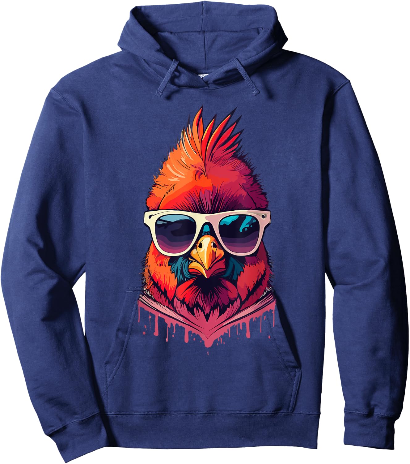 Funny Cardinal Bird Sunglasses Bird Watching Lover Print Art Hoodie - Hoodie | Navy
