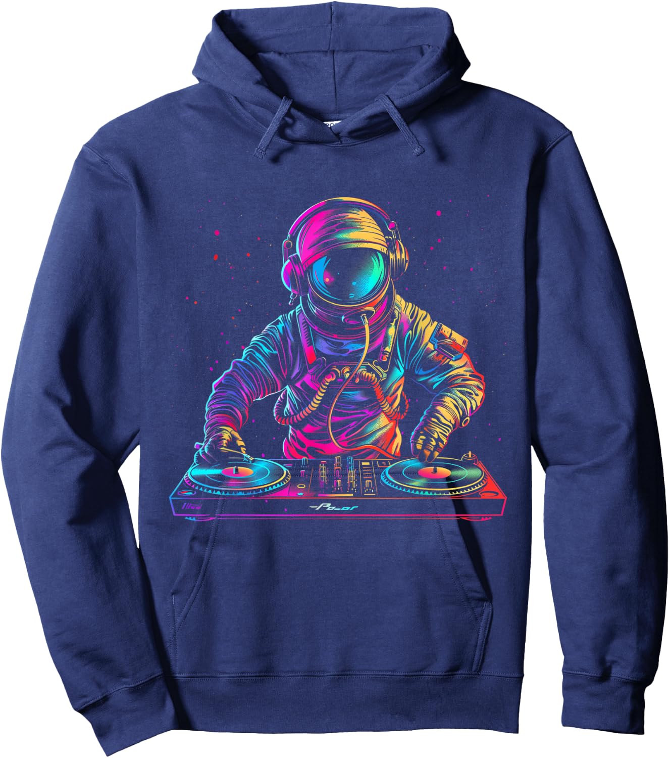 DJ Astronaut Space EDM Techno House Music Vinyl Record Hoodie - Hoodie | Navy