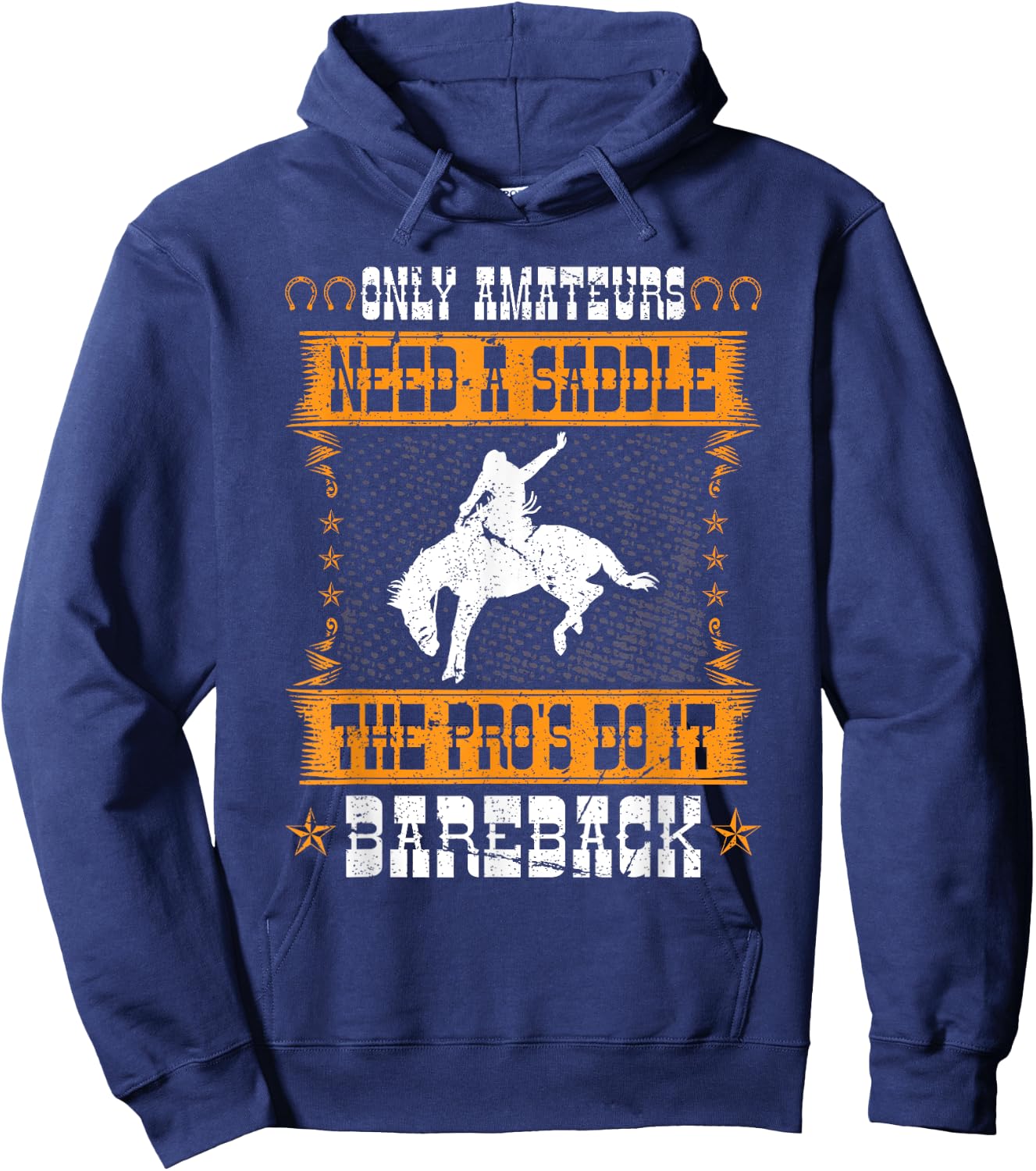 Bucking Bronco Western Rodeo Cowboy Bareback Bronc Rider Hoodie - Hoodie | Navy