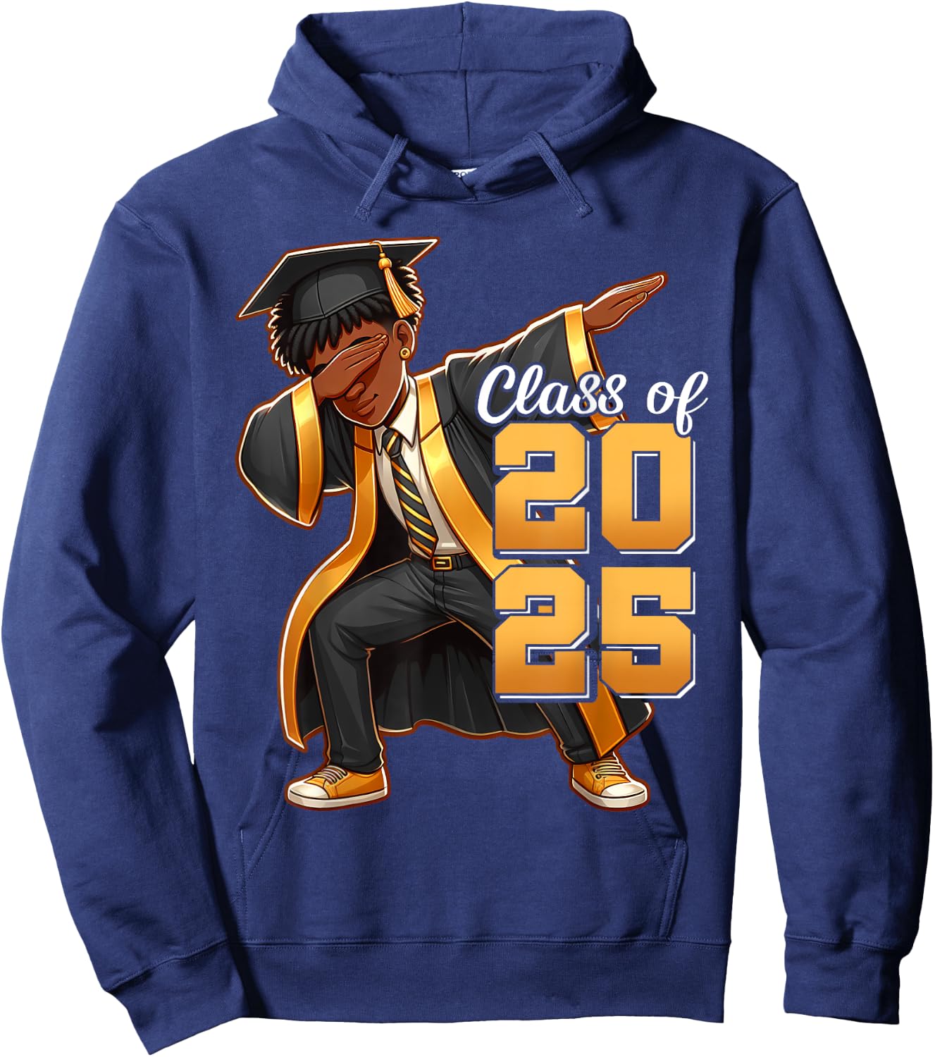 Dabbing Boy Graduation Class Of 2025 African Juneteenth Boy Hoodie - Hoodie | Navy